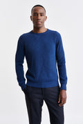 Denim Blue Cotton Crewneck Harrow Knitwear