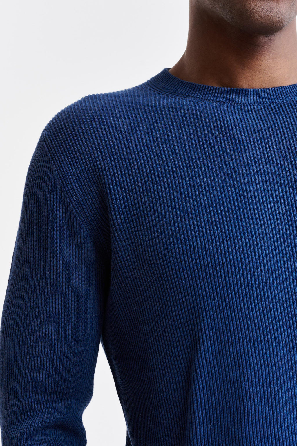 Denim Blue Cotton Crewneck Harrow Knitwear — detail 2