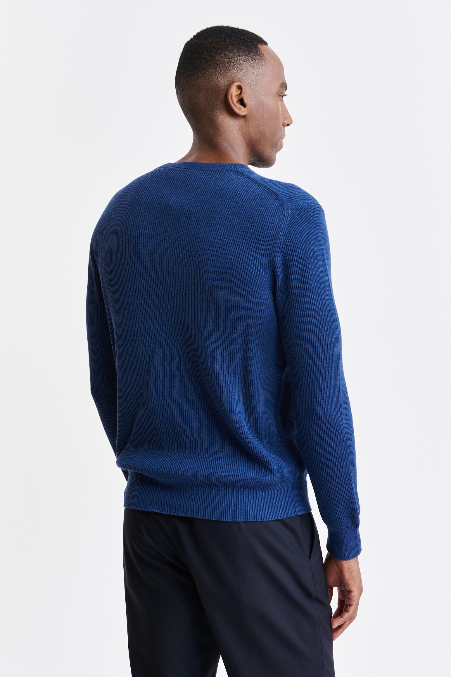 Denim Blue Cotton Crewneck Harrow Knitwear — detail 3