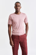 Pale Pink Silk Crewneck Penryn Knitwear