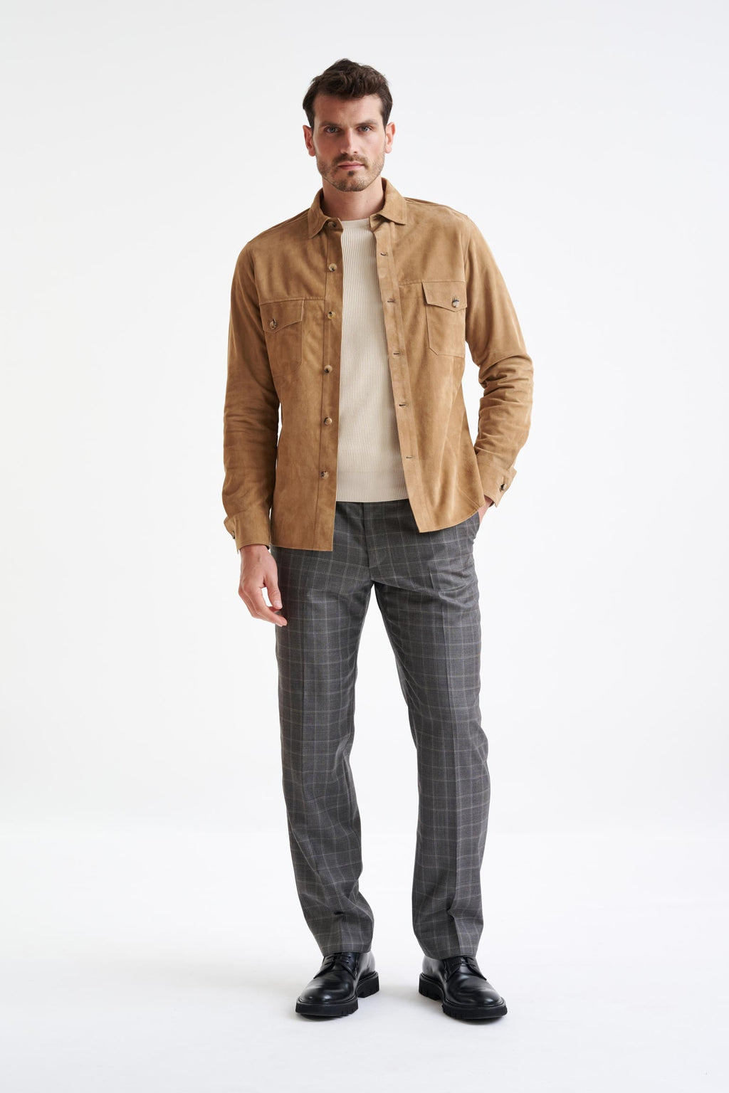 Light Brown Hexham Goat Suede Shirt Jacket — detail 2