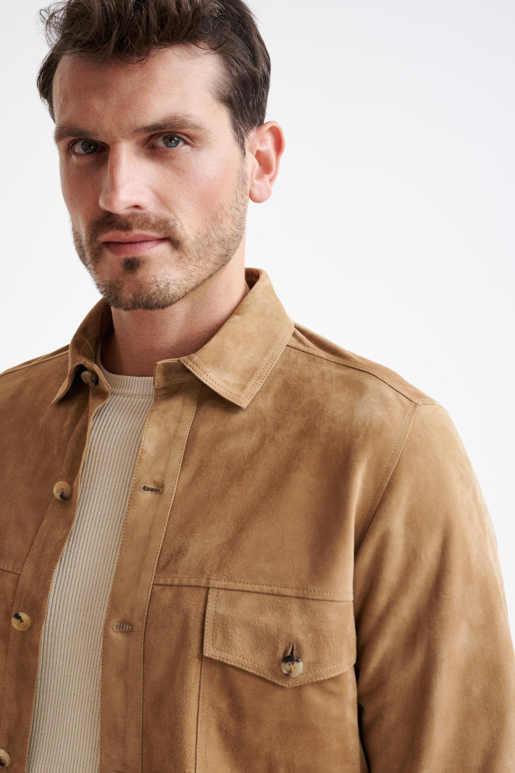 Light Brown Hexham Goat Suede Shirt Jacket — detail 1
