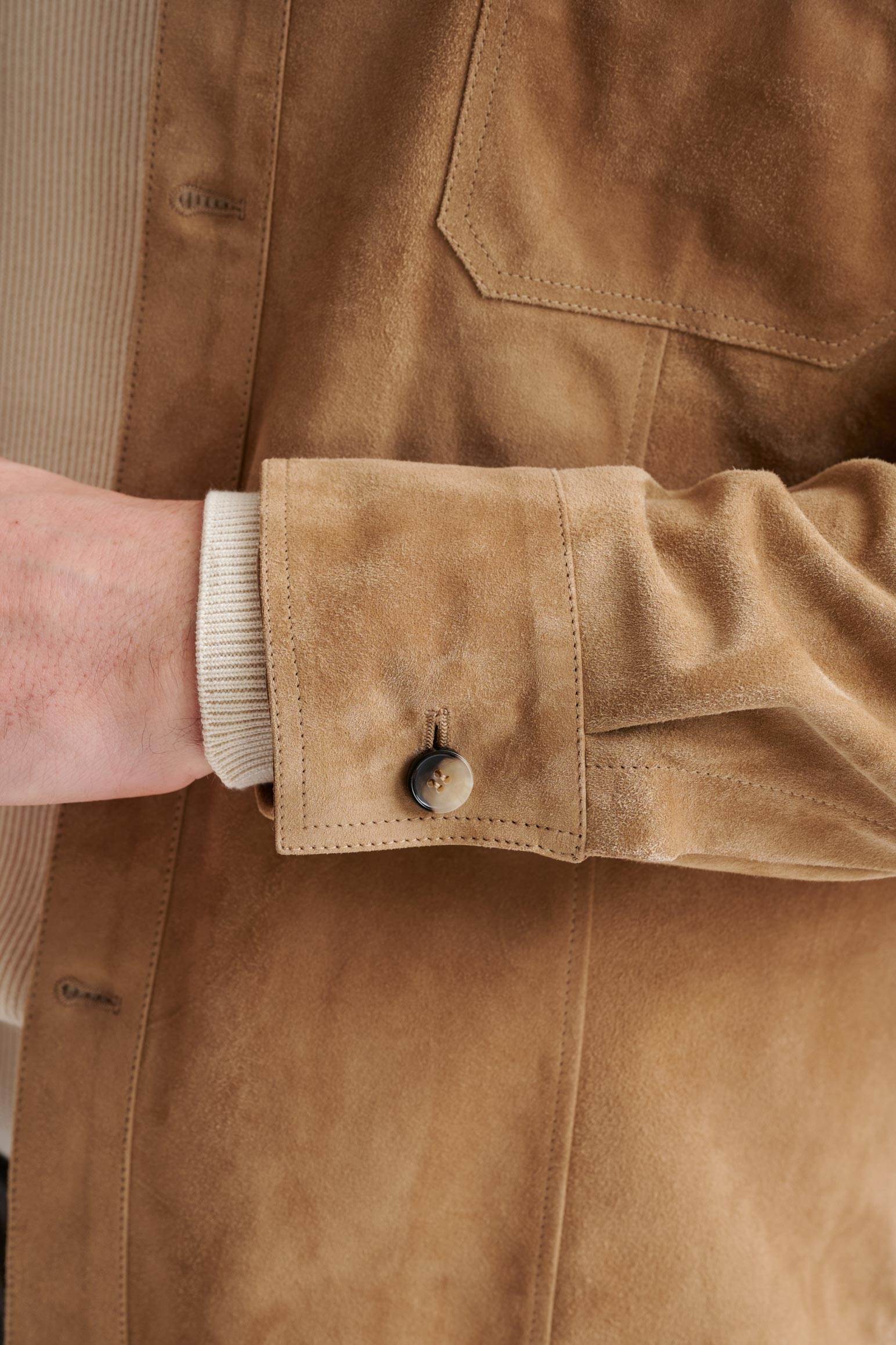 Light Brown Hexham Goat Suede Shirt Jacket — detail 3