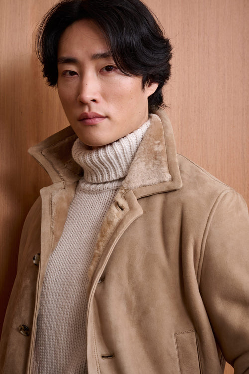 Almond Shearling Havant Coat — detail 1