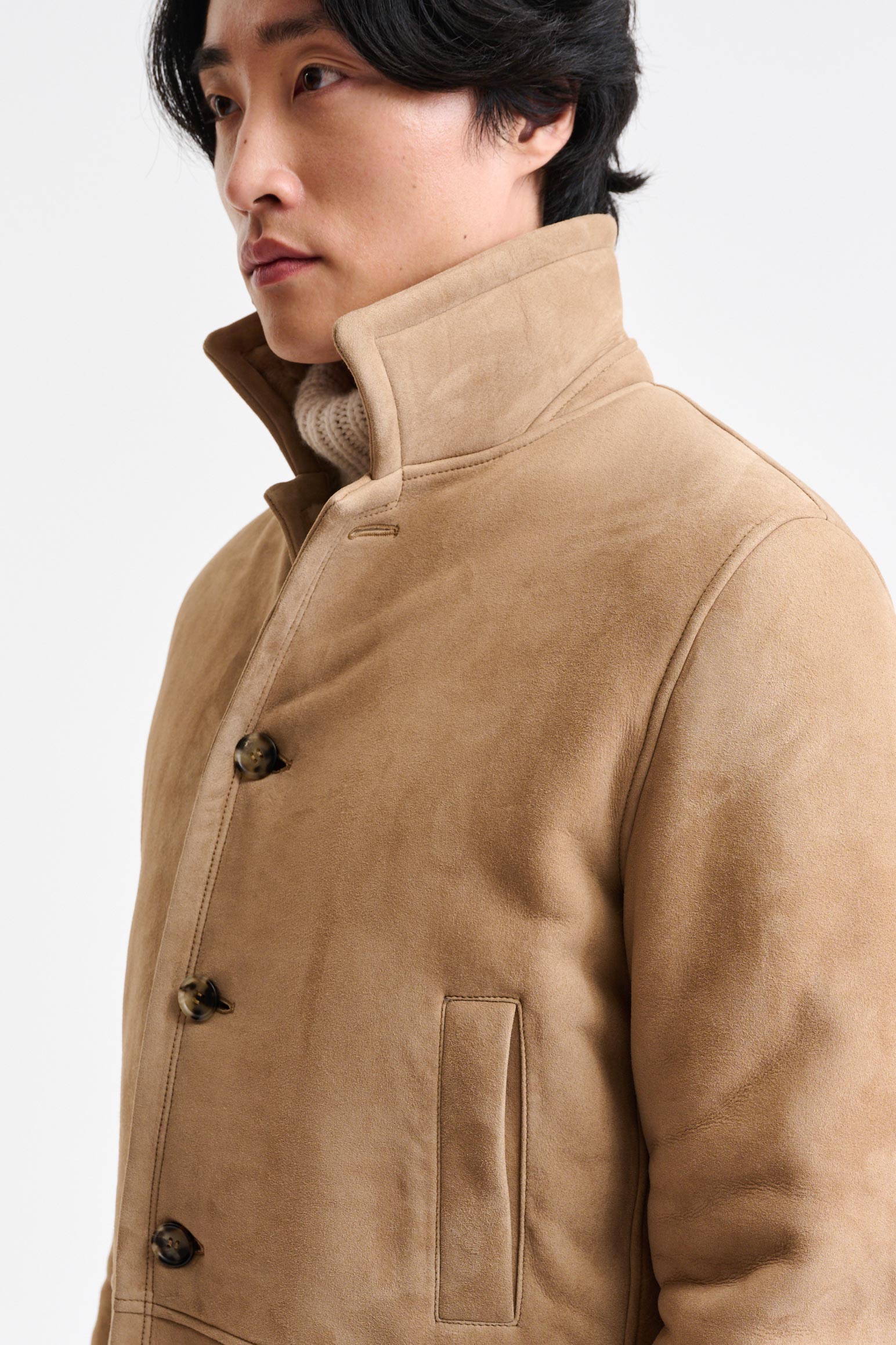 Almond Shearling Havant Coat — detail 2