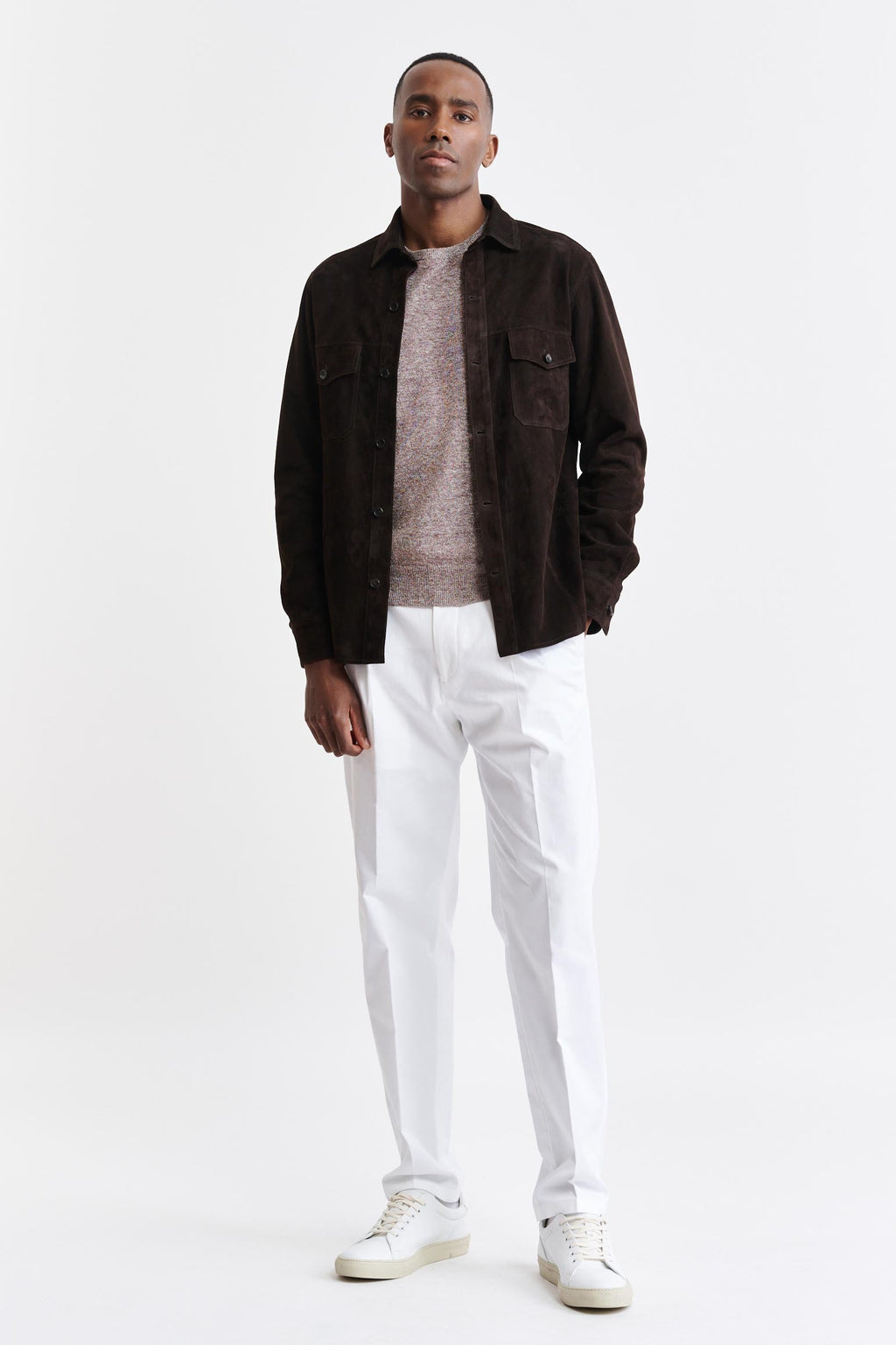 Dark Brown Goat Suede Hexham Shirt Jacket