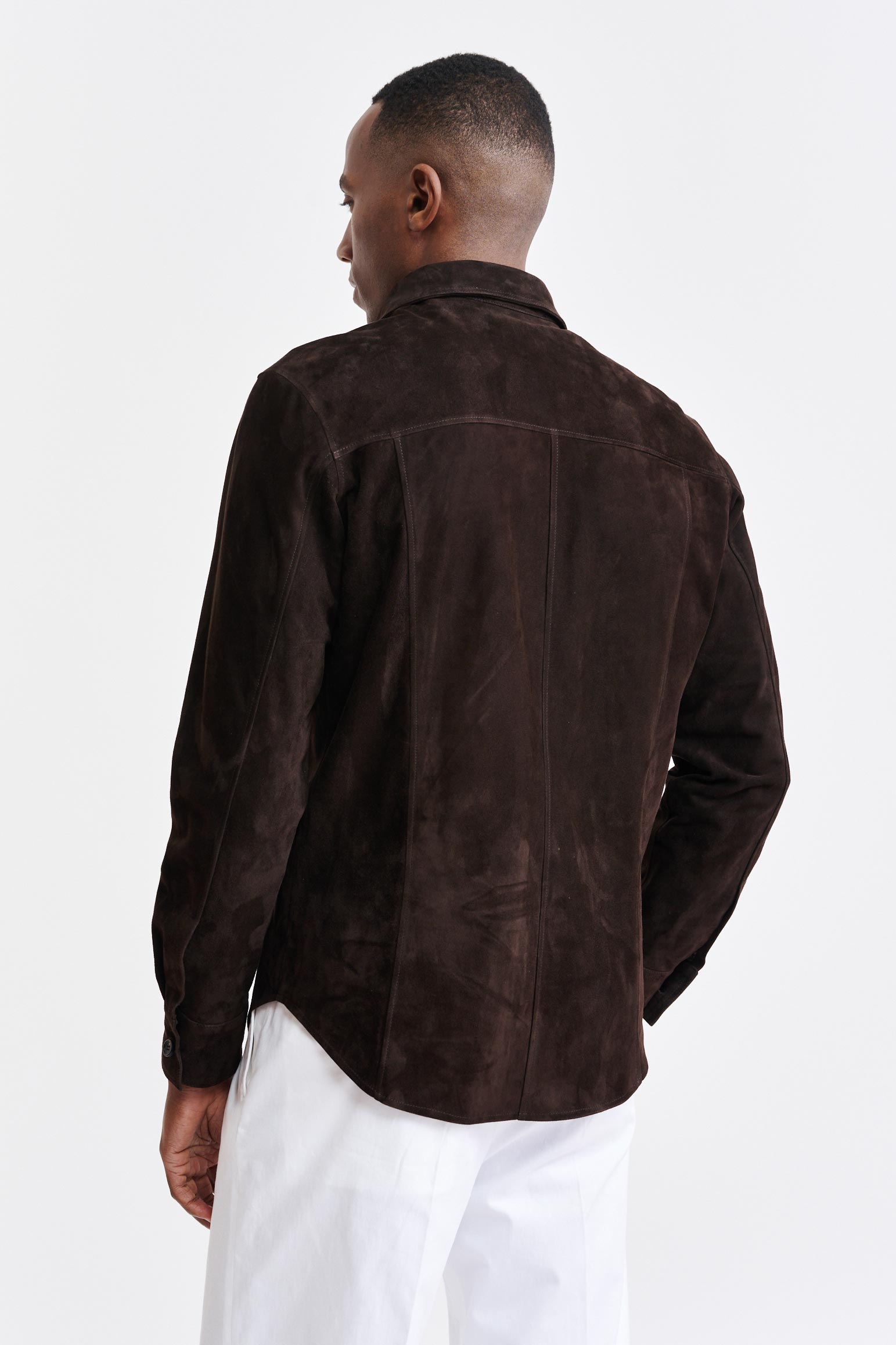 Dark Brown Goat Suede Hexham Shirt Jacket — detail 4