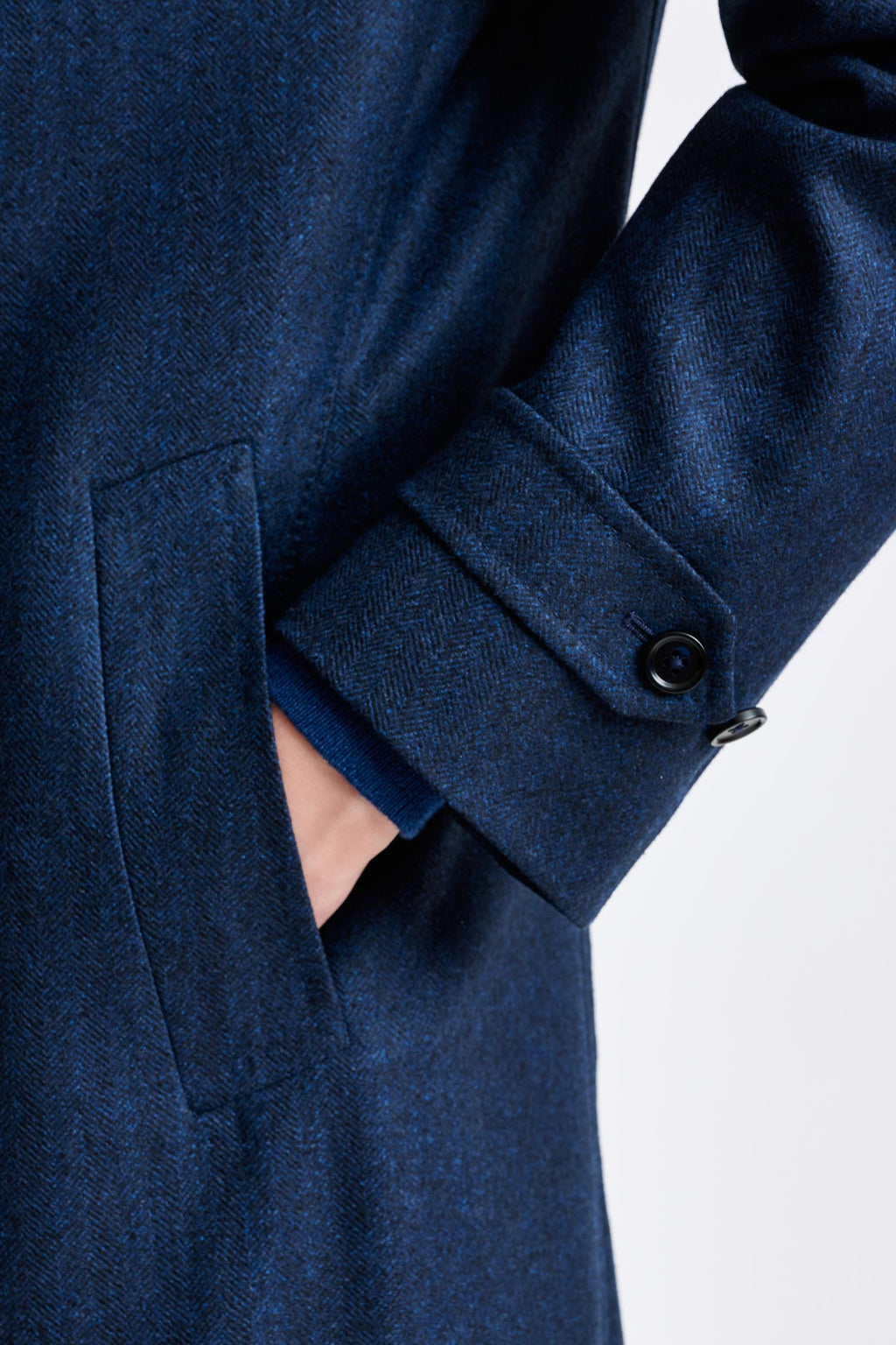 Dark Blue Wool Leeds Coat Zeus — detail 5