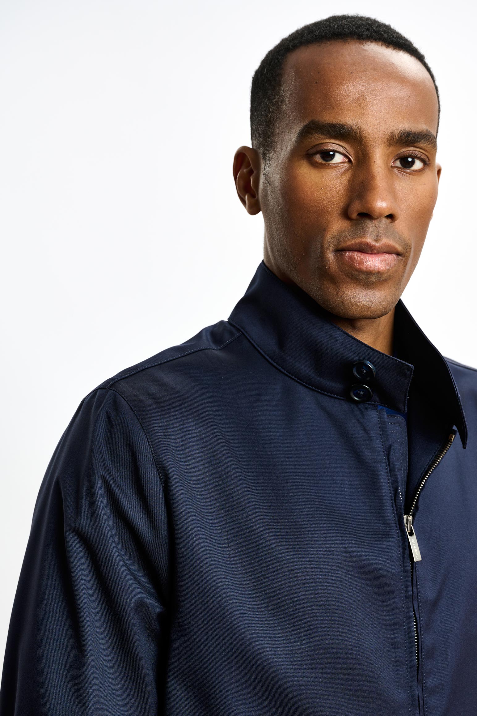 Dark Blue Warwick Bomber Jacket — detail 1
