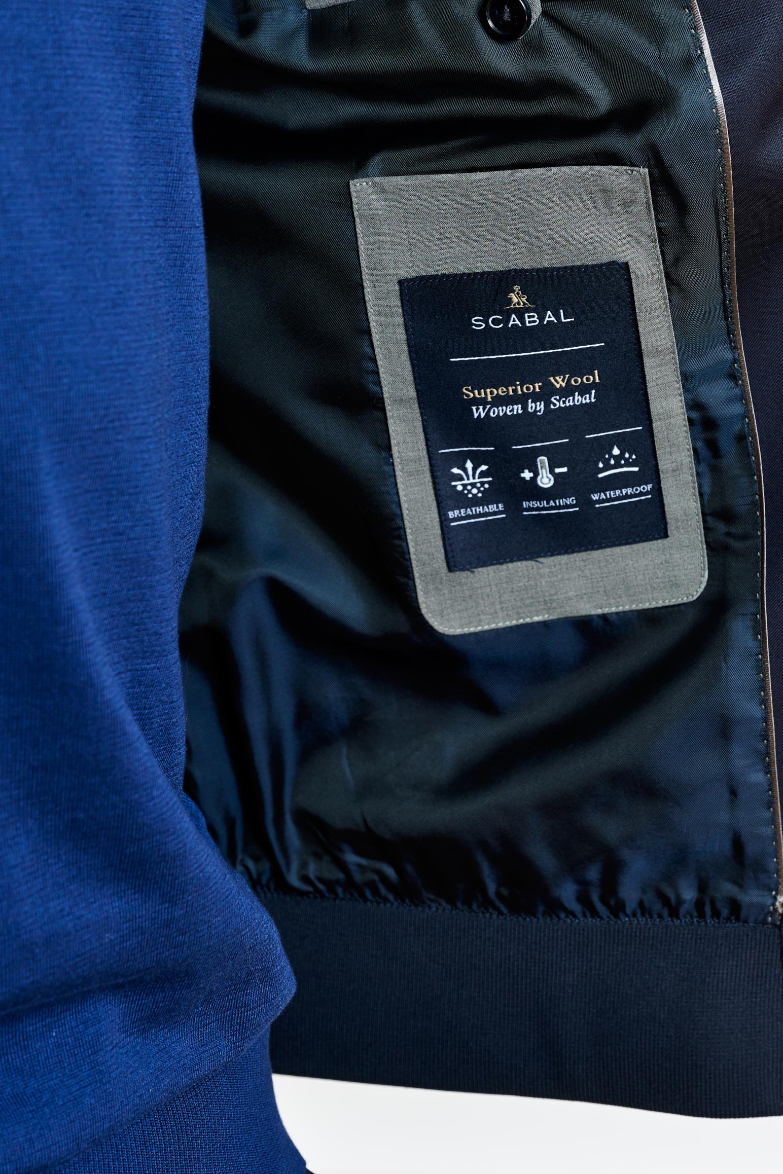 Dark Blue Warwick Bomber Jacket — detail 3