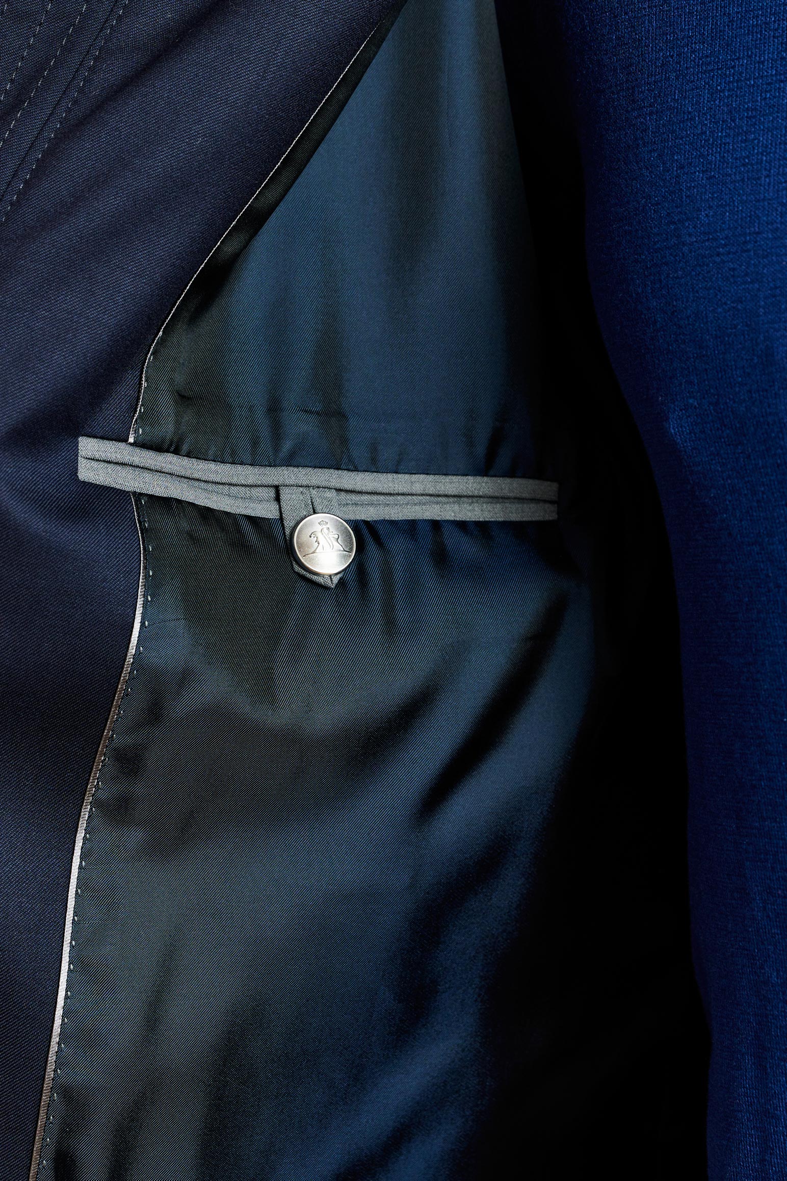 Dark Blue Warwick Bomber Jacket — detail 4