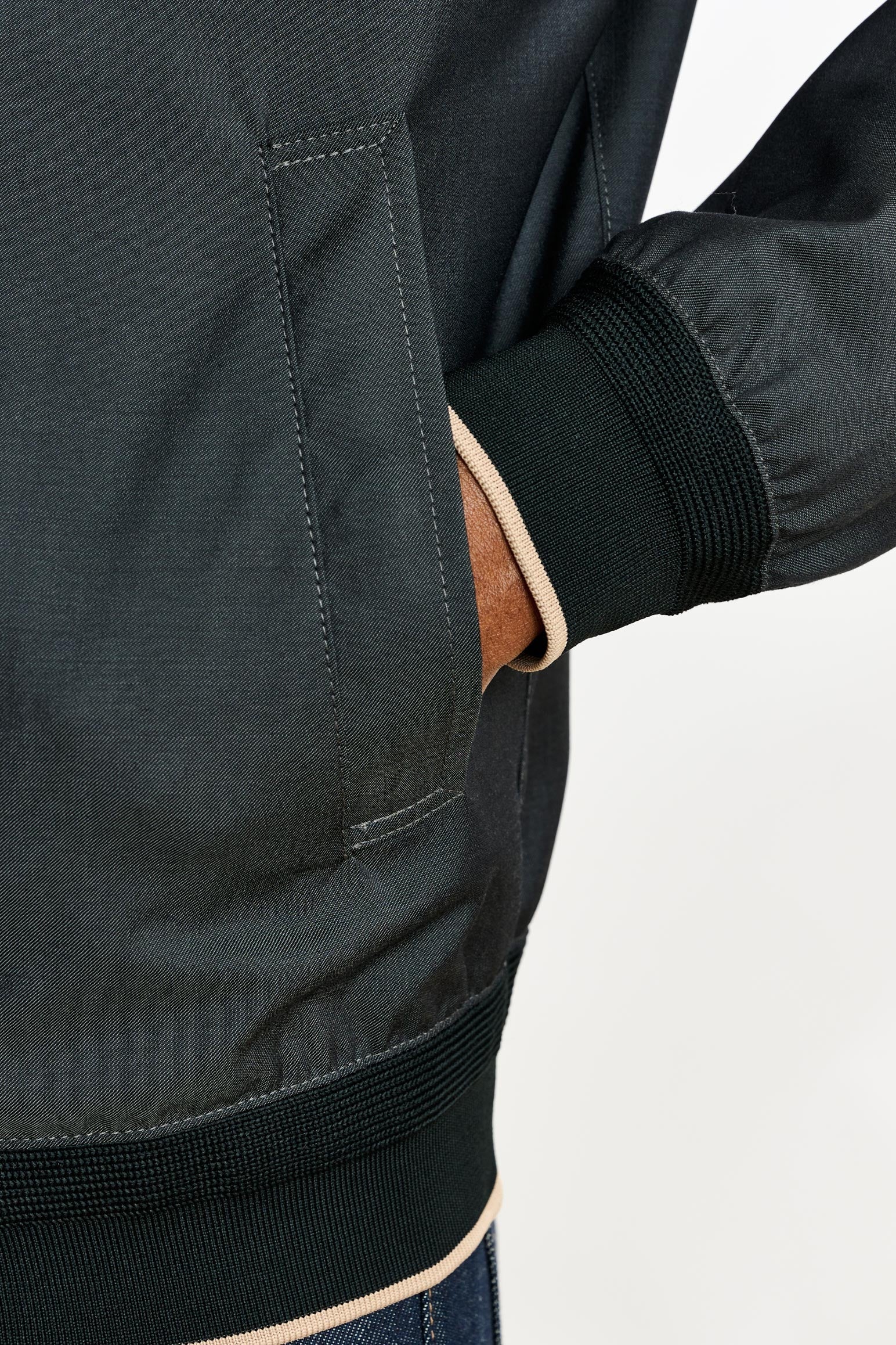 Dark Grey Warwick Bomber Jacket — detail 3