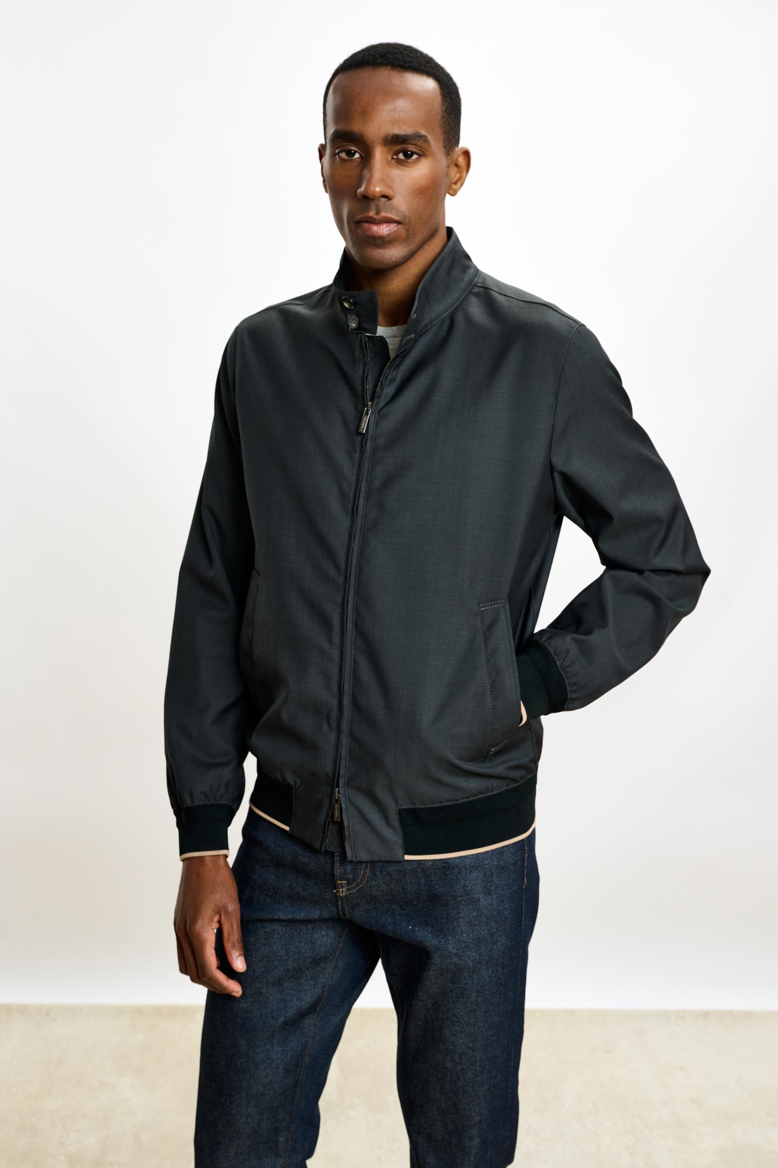 Dark Grey Warwick Bomber Jacket — detail 4