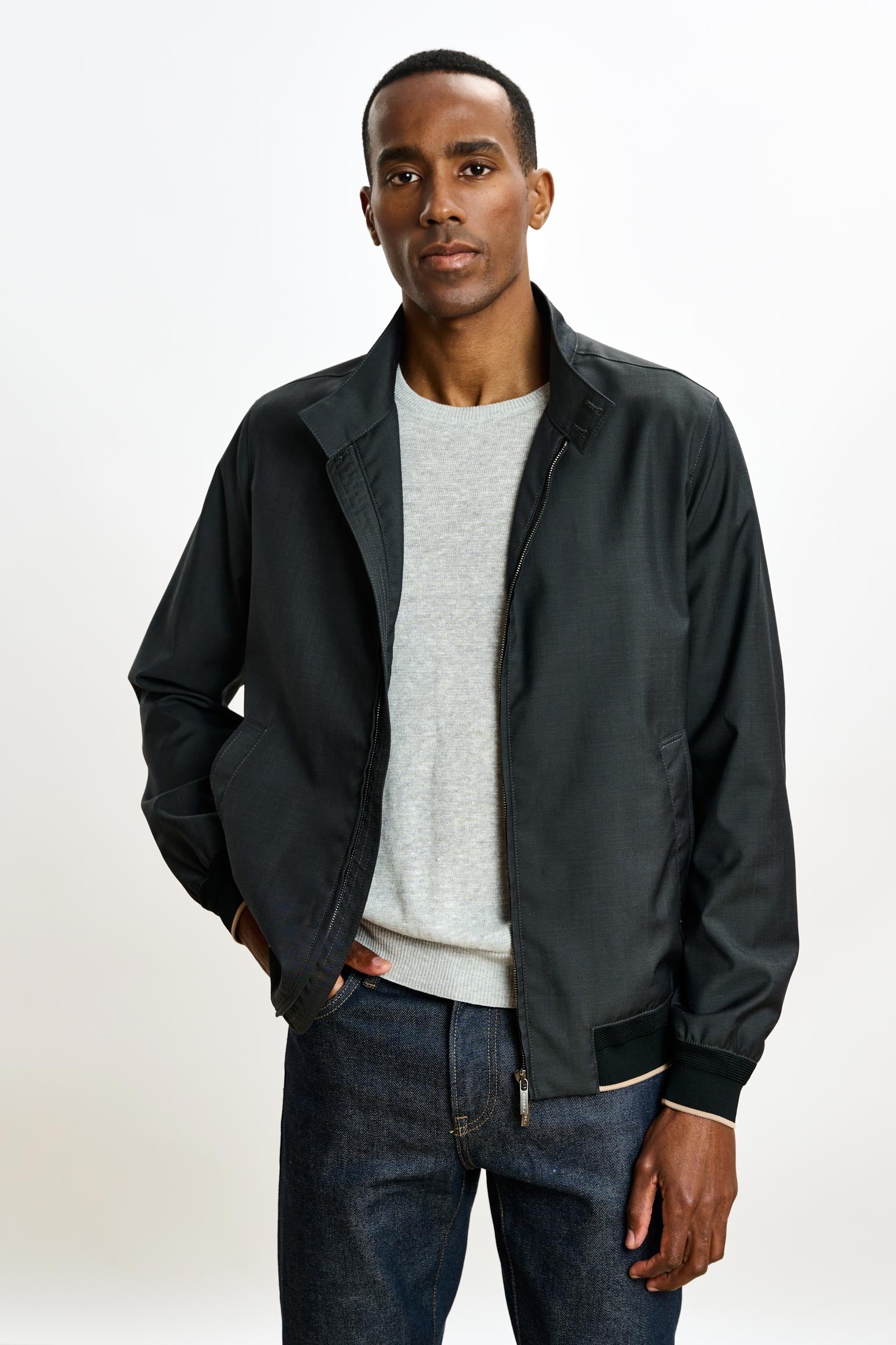 Dark Grey Warwick Bomber Jacket — detail 6