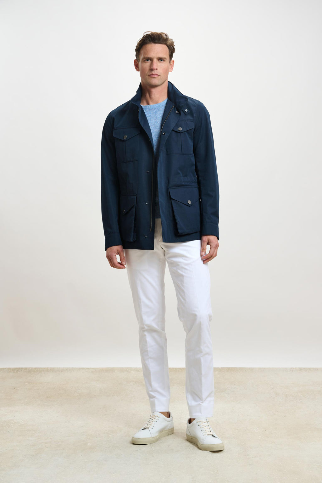 Navy Cotton Dartmoor Tech Field Jacket — detail 1