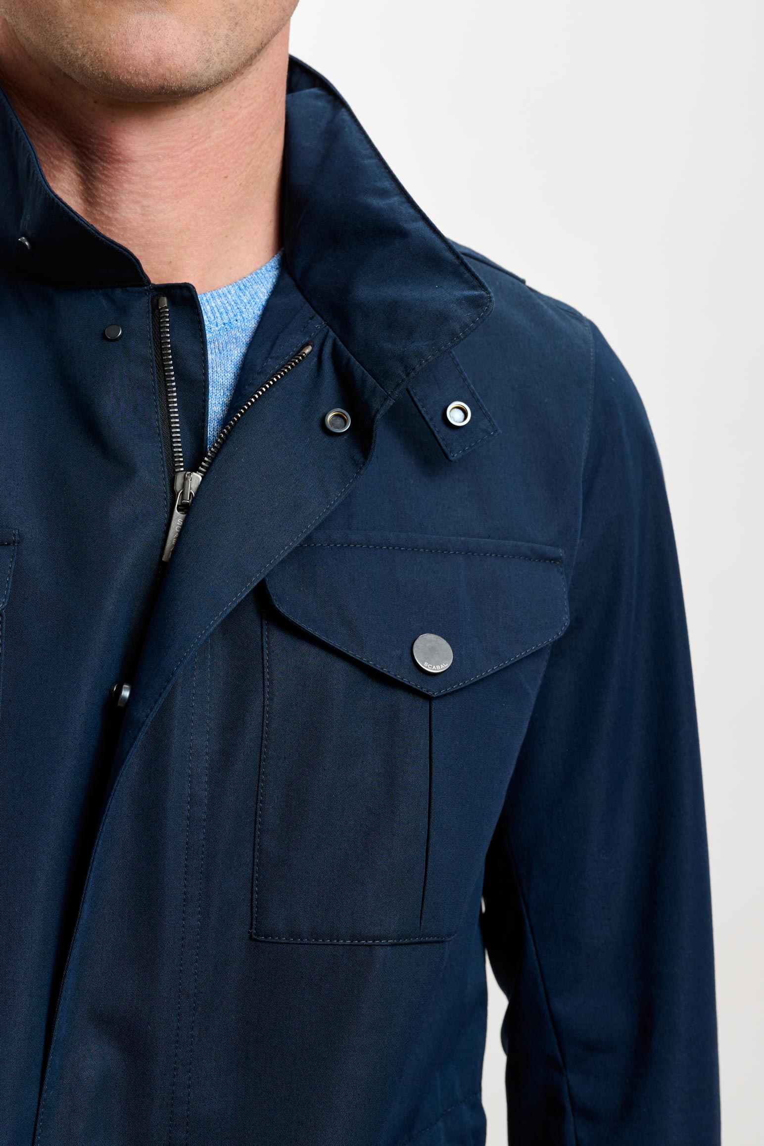 Navy Cotton Dartmoor Tech Field Jacket — detail 2