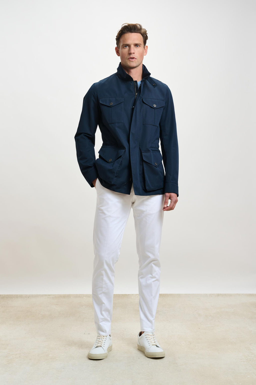 Navy Cotton Dartmoor Tech Field Jacket — detail 3