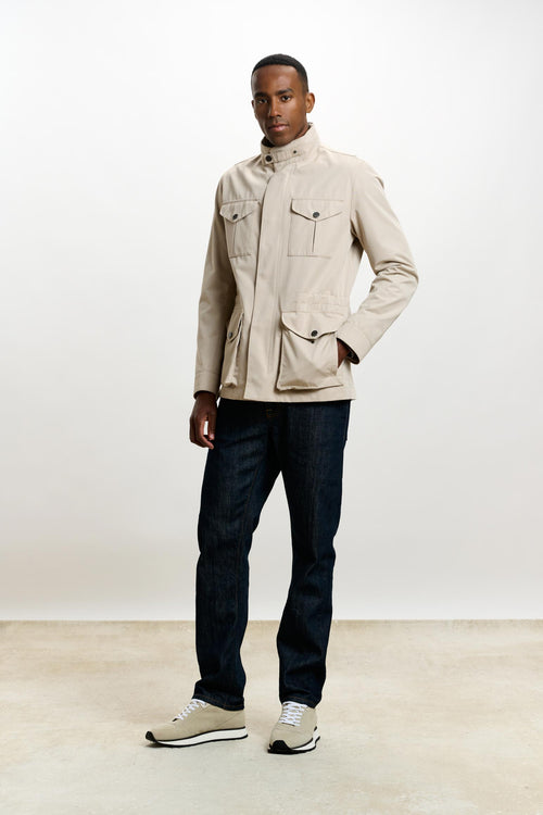 Beige Cotton Dartmoor Tech Field Jacket