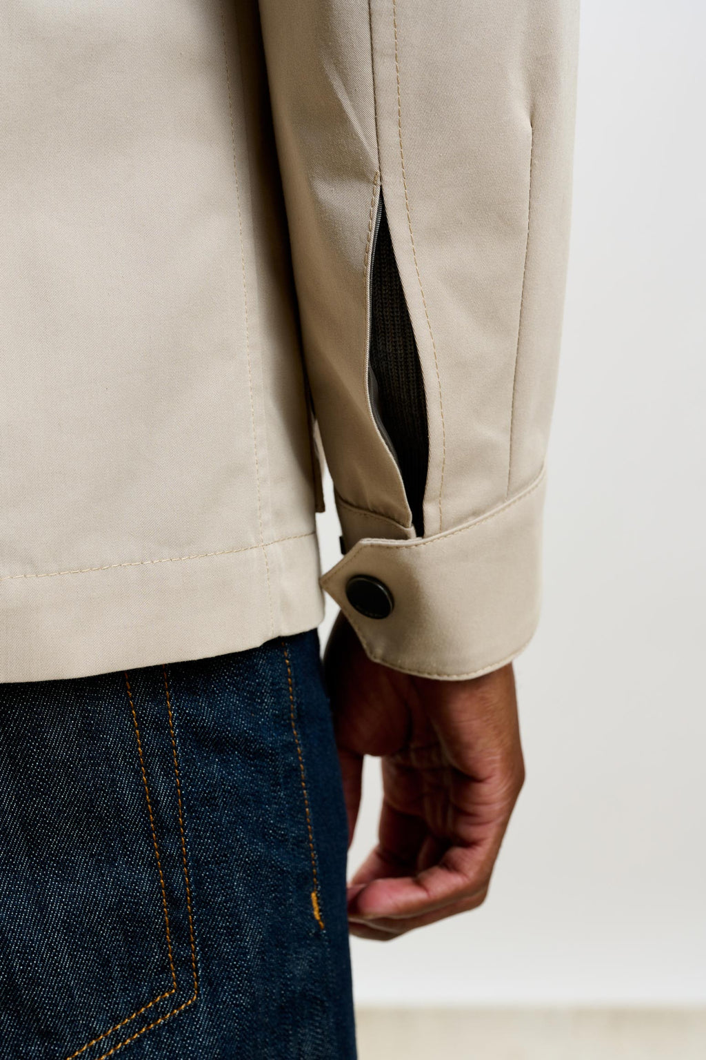 Beige Cotton Dartmoor Tech Field Jacket — detail 4