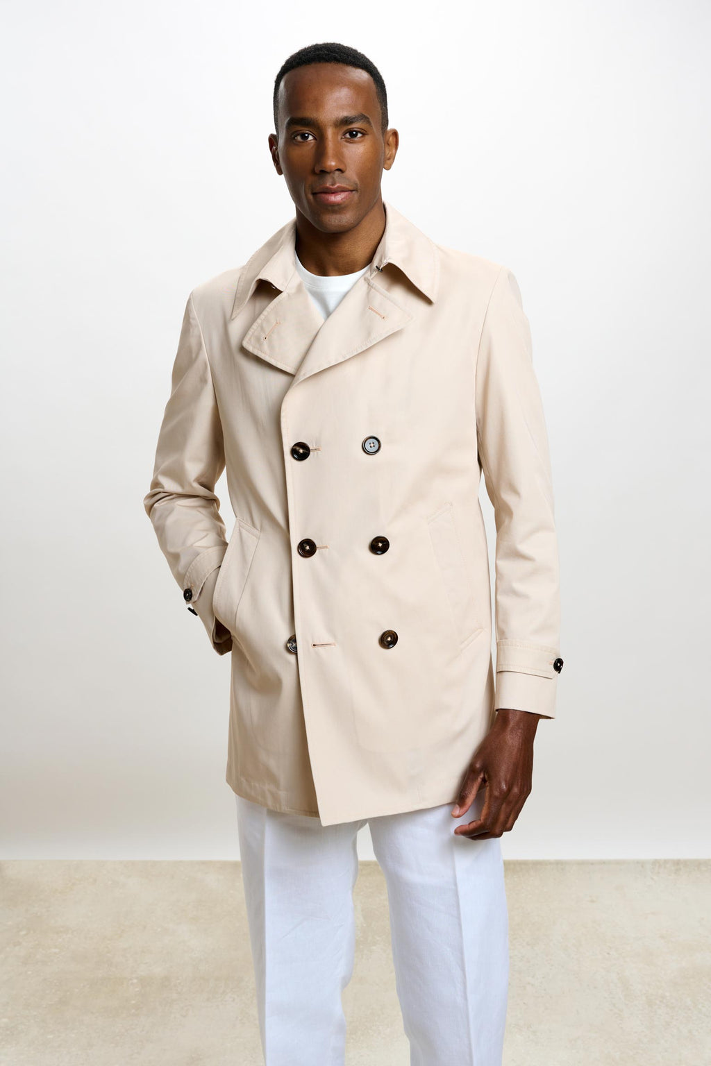 Beige Cotton Nelson Tech Peacoat