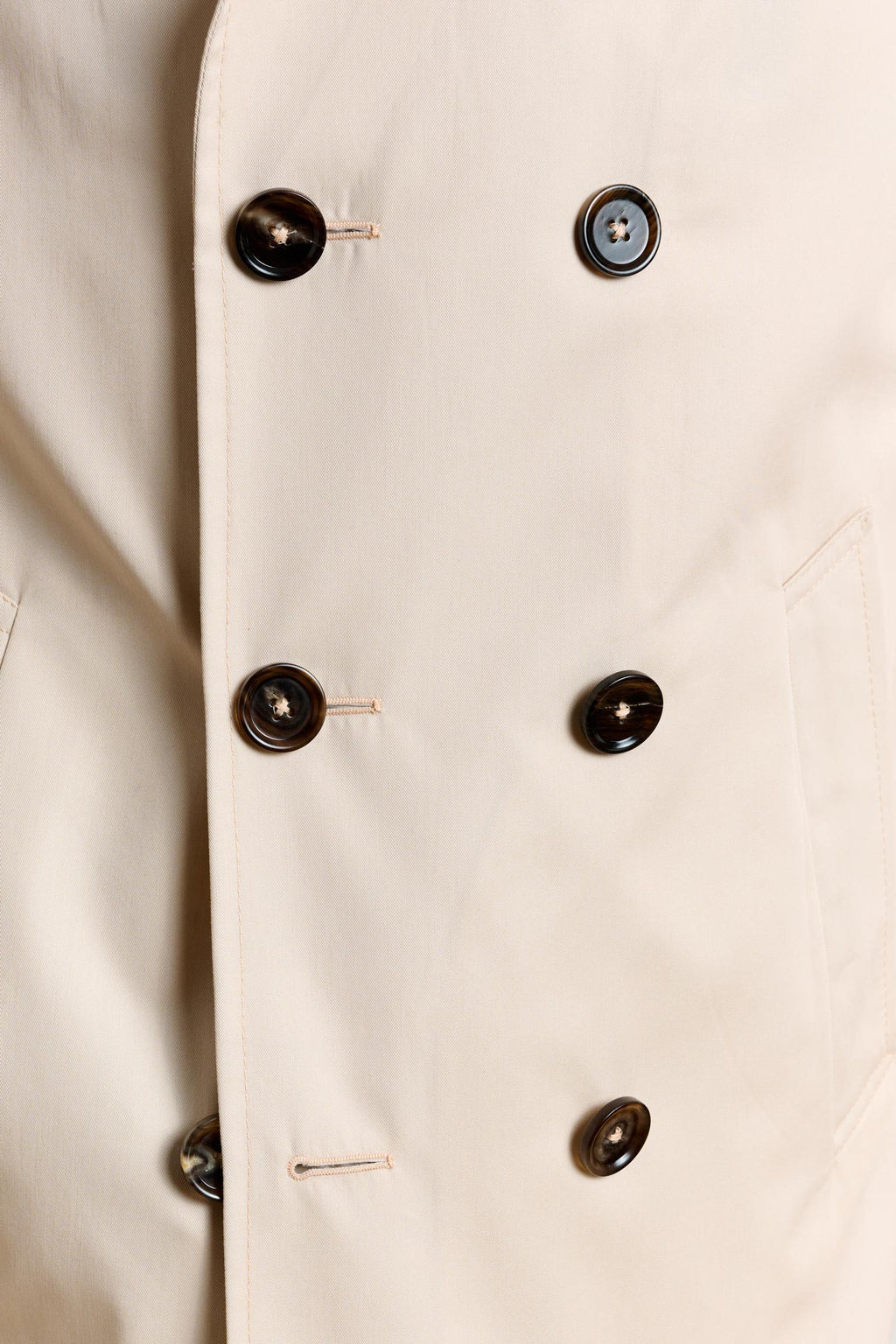 Beige Cotton Nelson Tech Peacoat — detail 3