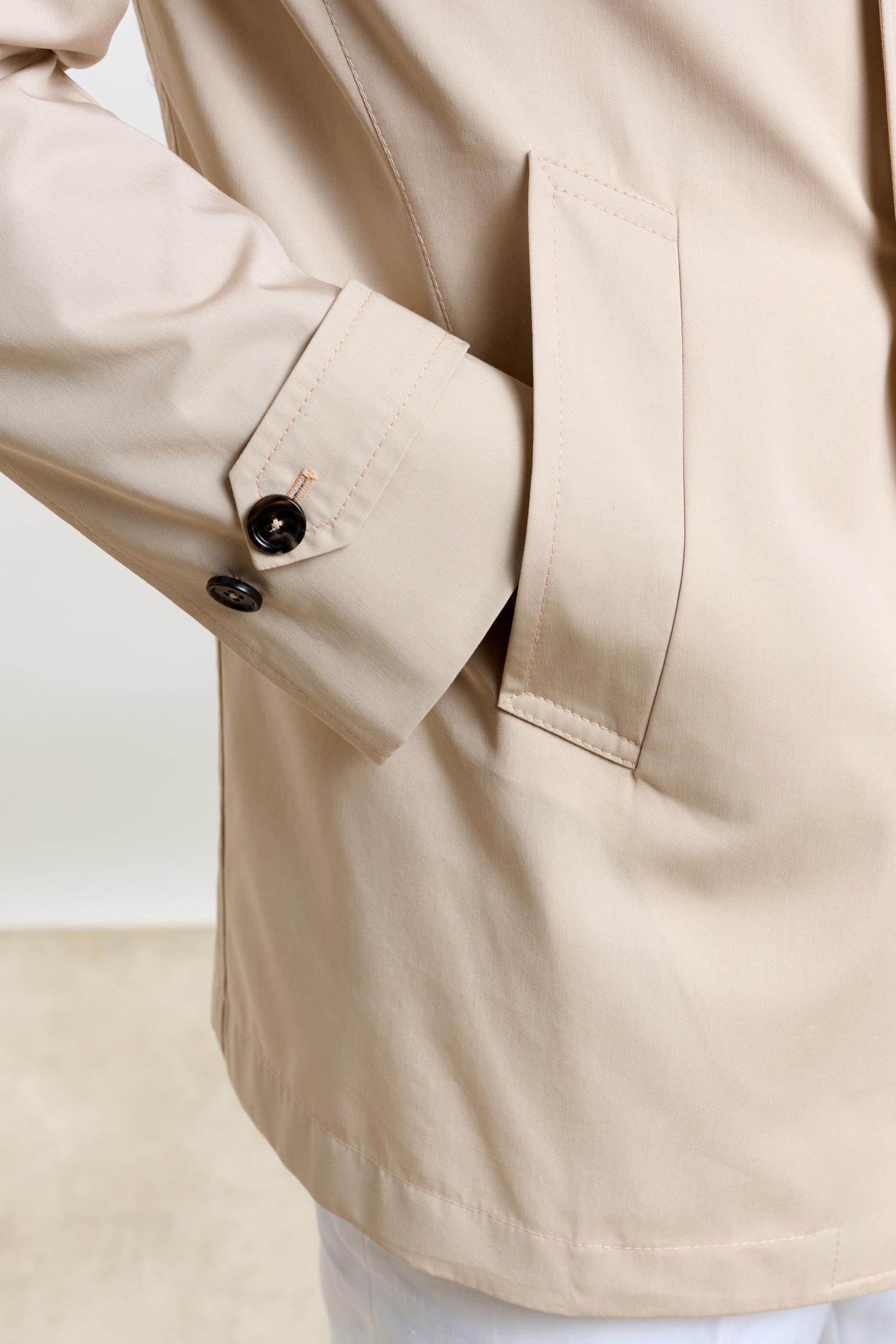 Beige Cotton Nelson Tech Peacoat — detail 4