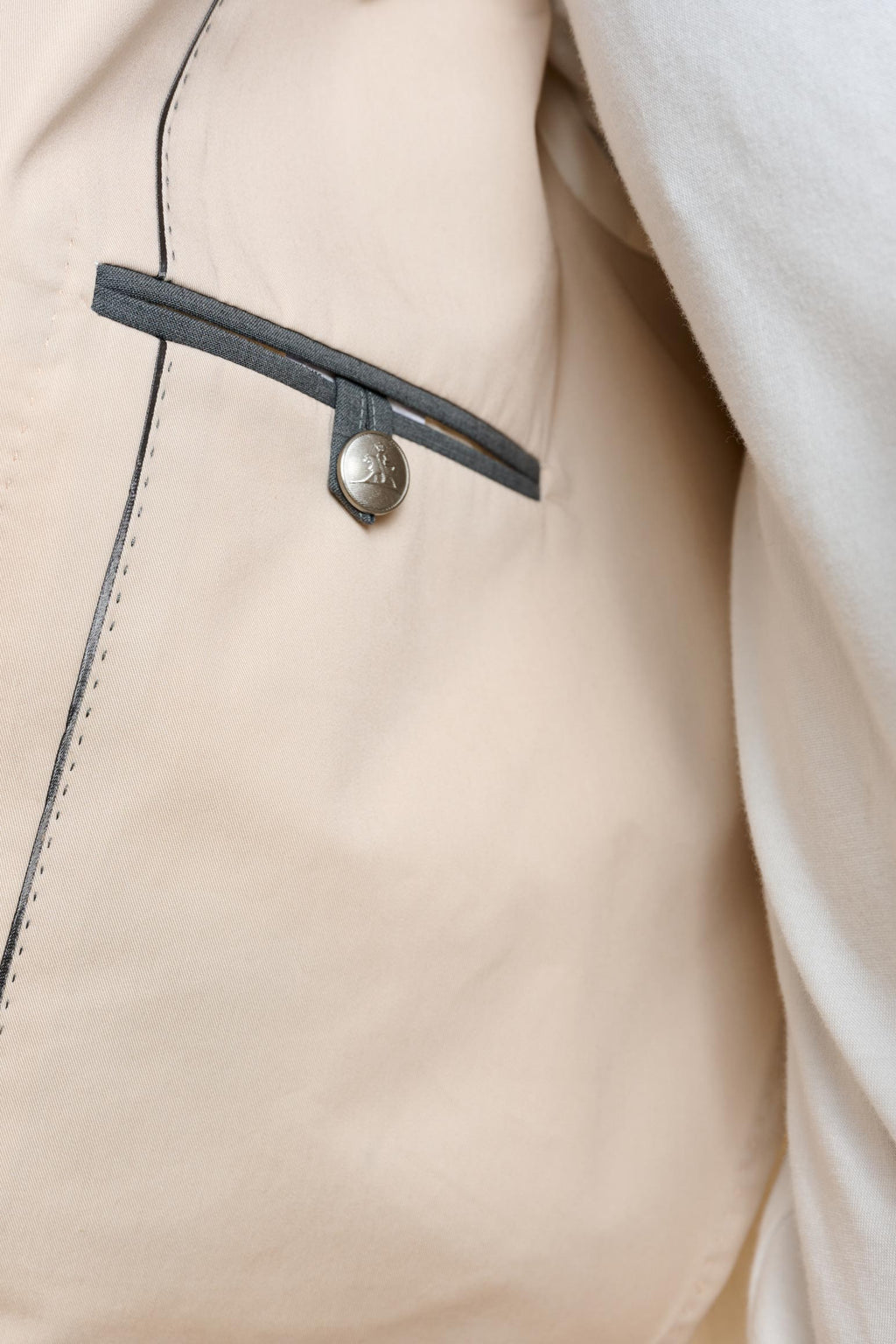 Beige Cotton Nelson Tech Peacoat — detail 5