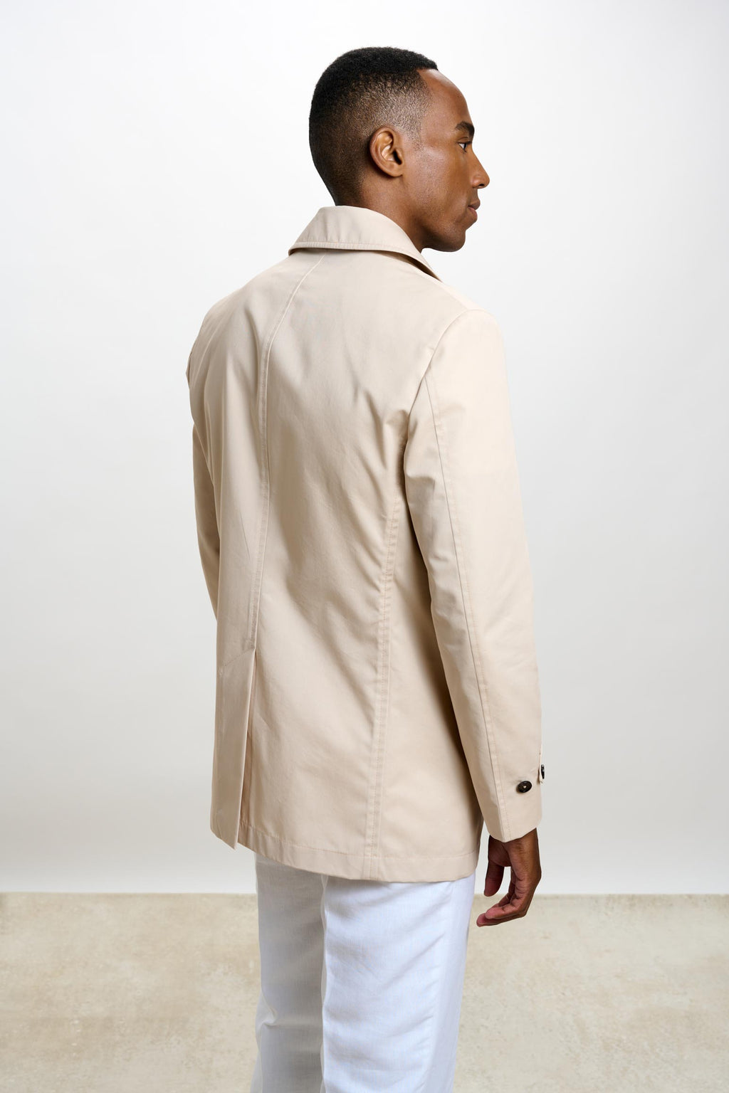 Beige Cotton Nelson Tech Peacoat — detail 6