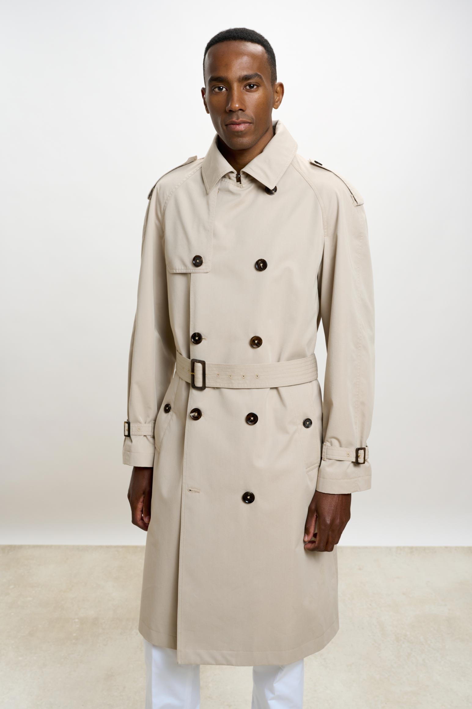 Marlow Cotton Tech Trench Coat Beige