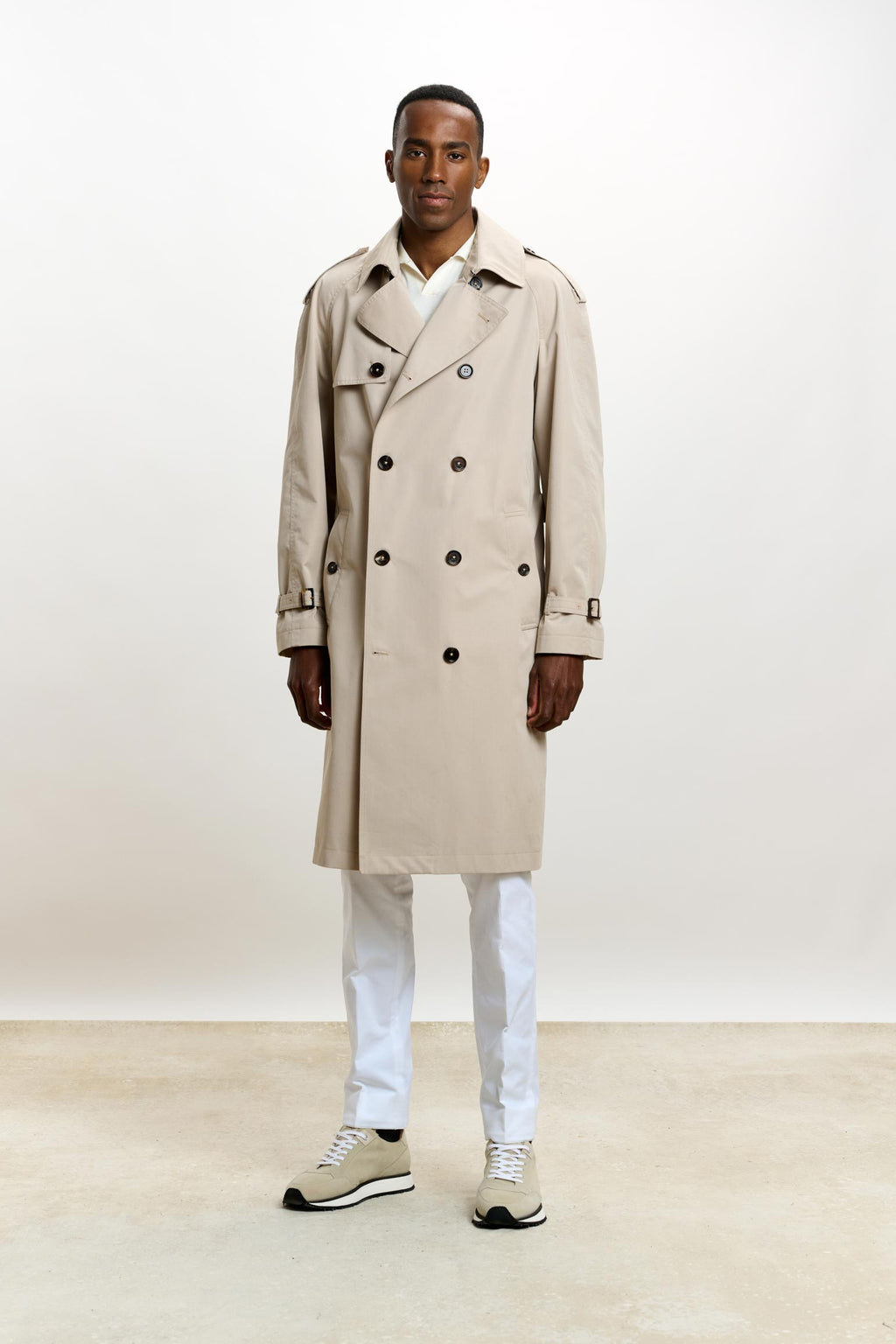 Marlow Cotton Tech Trench Coat Beige — detail 6