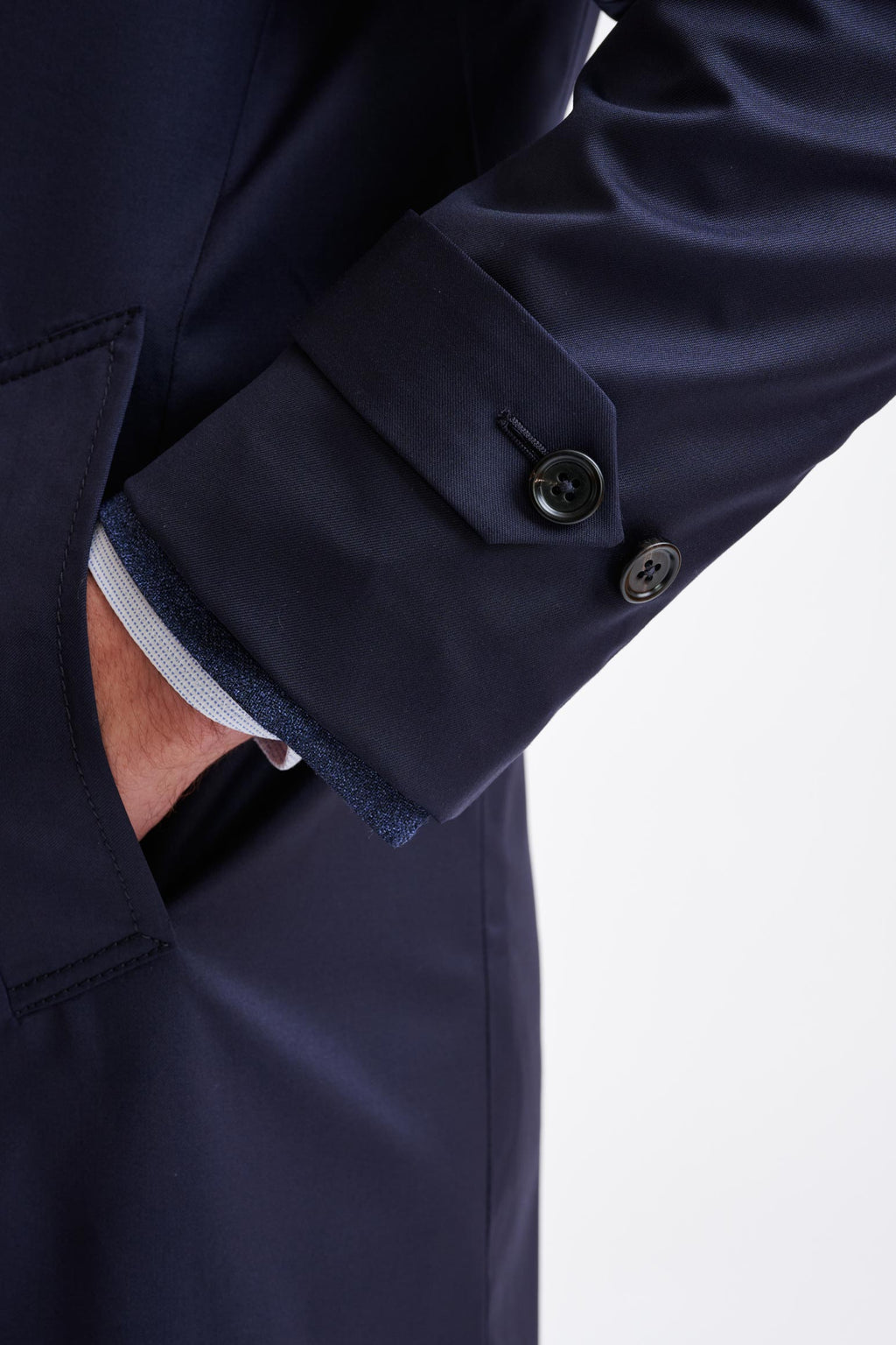 Navy Cotton Tech Car Coat Rannoch — detail 4