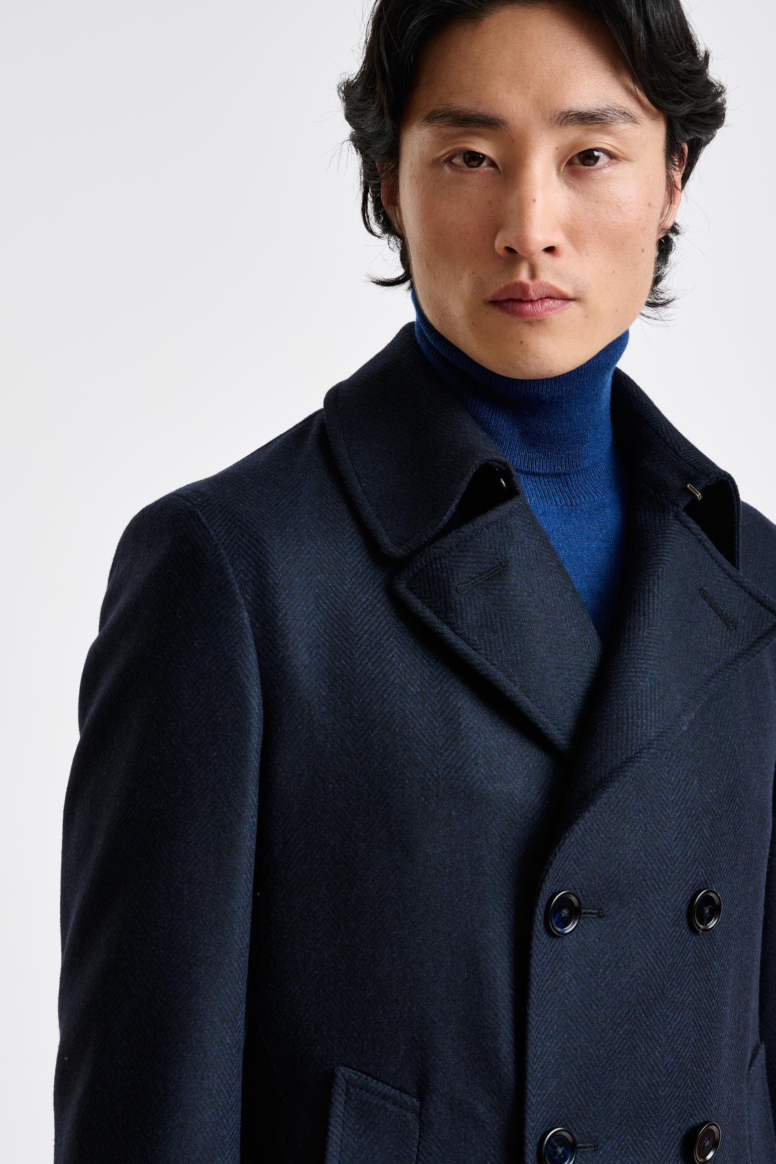 Navy Wool Nelson Peacoat Zeus — detail 3
