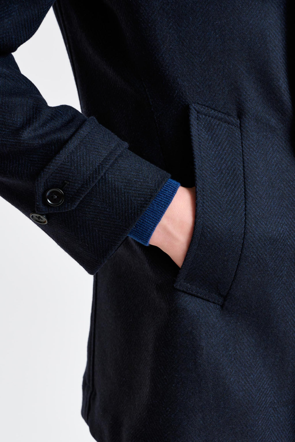 Navy Wool Nelson Peacoat Zeus — detail 1