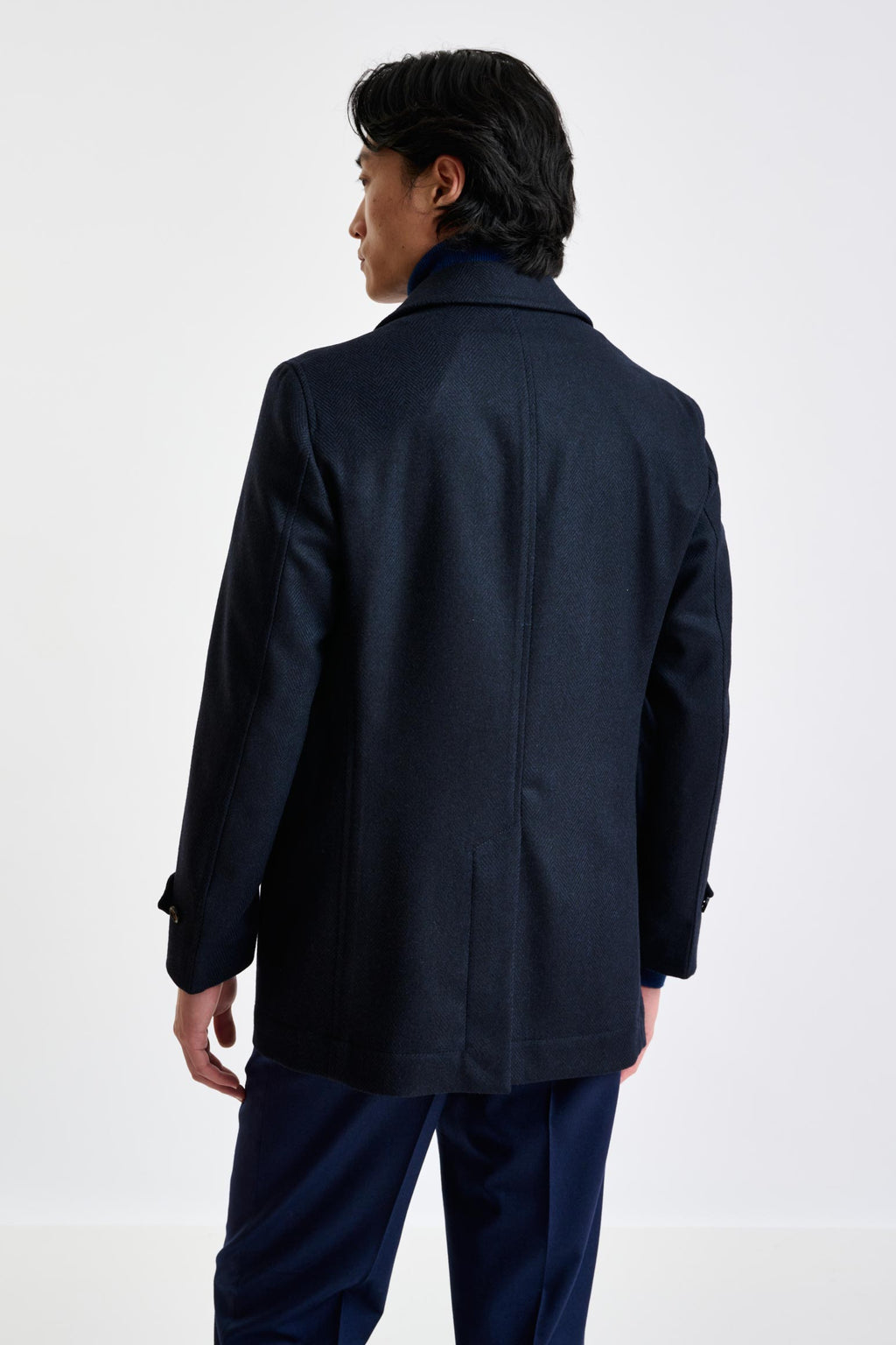 Navy Wool Nelson Peacoat Zeus — detail 5