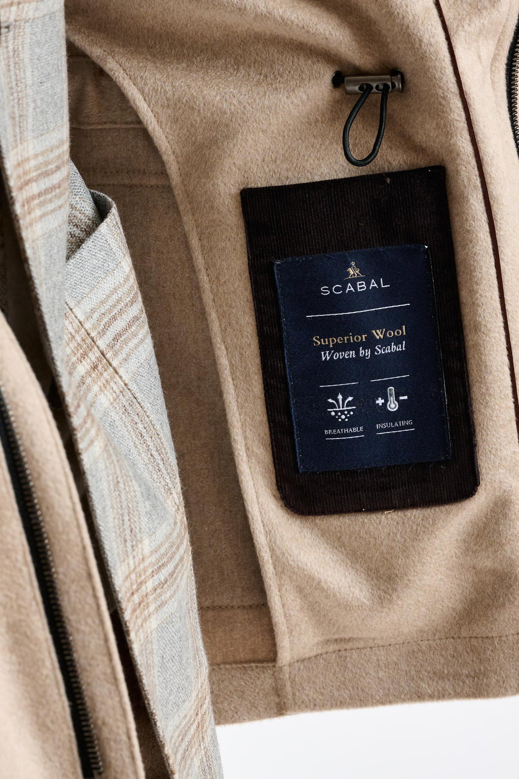 Beige 100% Cashmere Dartmoor Field Jacket Zeus — detail 2