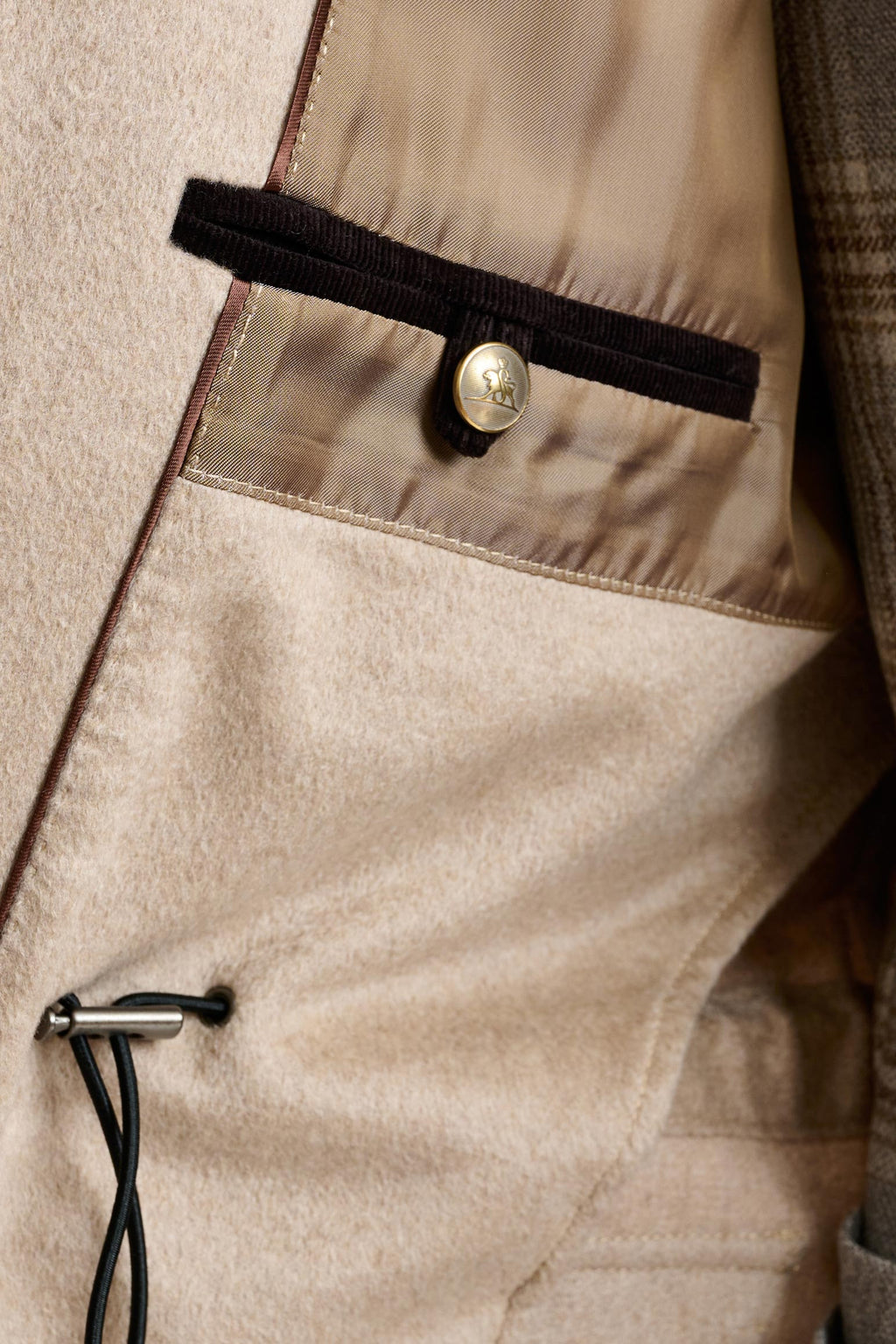 Beige 100% Cashmere Dartmoor Field Jacket Zeus — detail 7