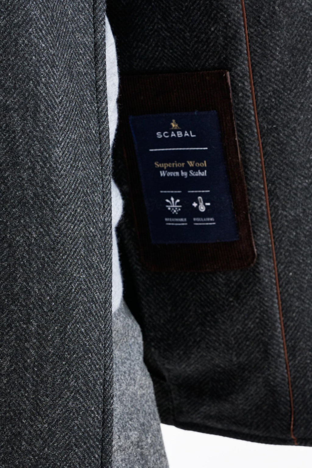 Dark Grey Wool Nelson Peacoat Zeus — detail 5