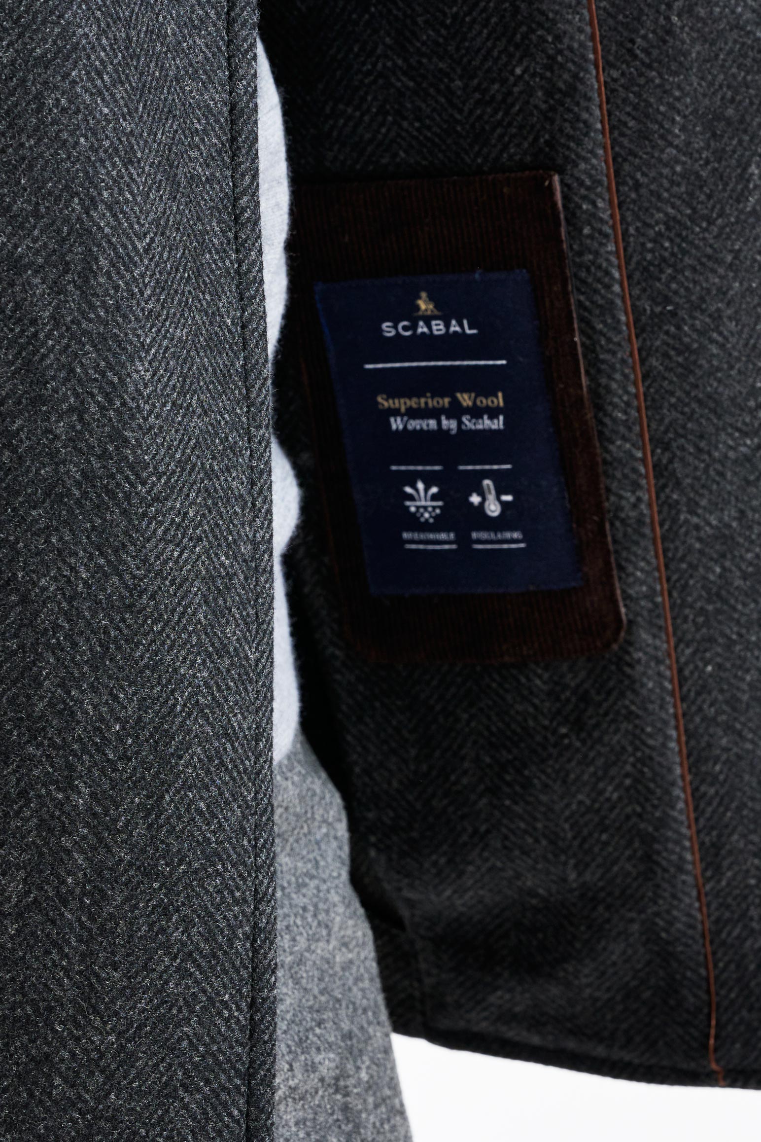 Dark Grey Wool Nelson Peacoat Zeus — detail 5