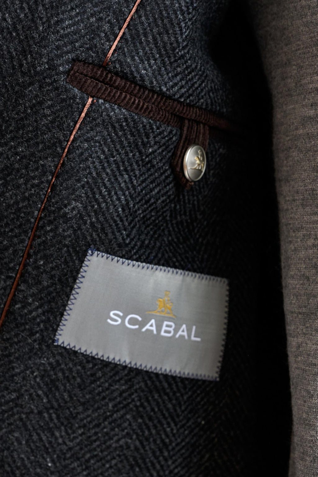 Dark Grey Wool Nelson Peacoat Zeus — detail 6