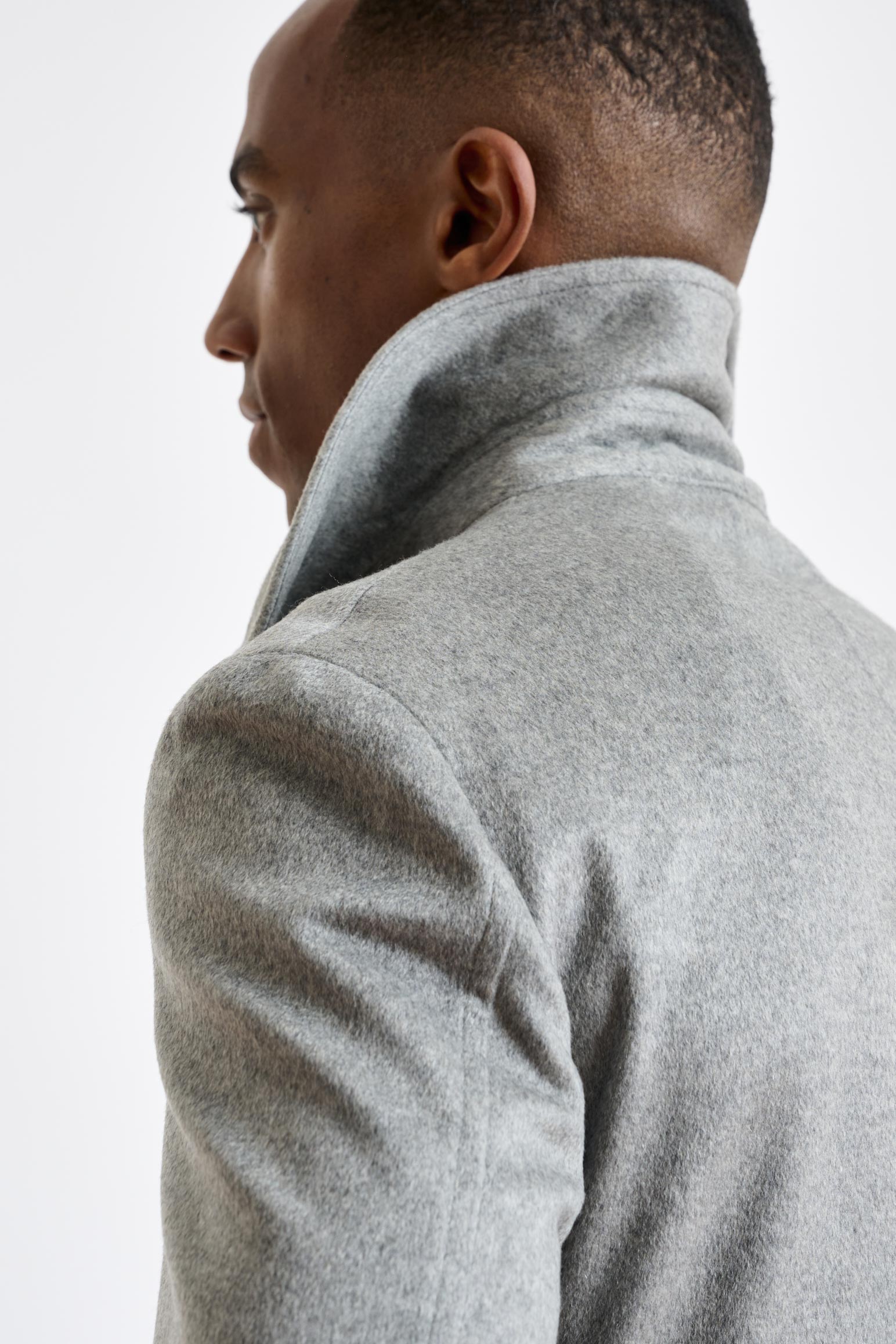 Grey 100% Cashmere Nelson Peacoat Zeus — detail 4