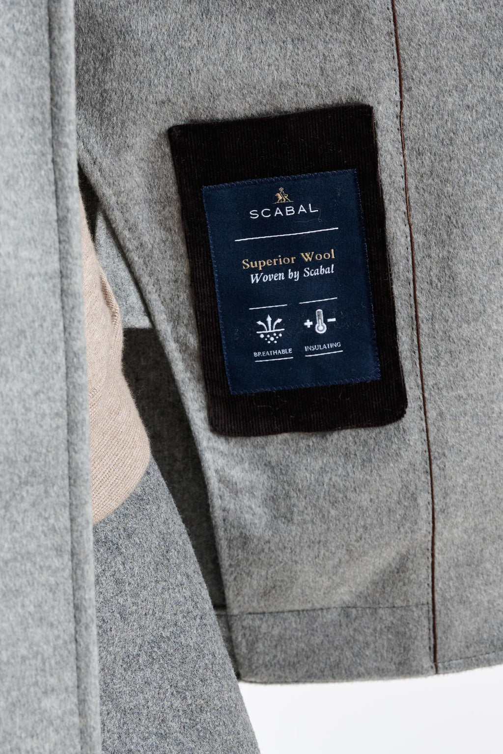 Grey 100% Cashmere Nelson Peacoat Zeus — detail 6