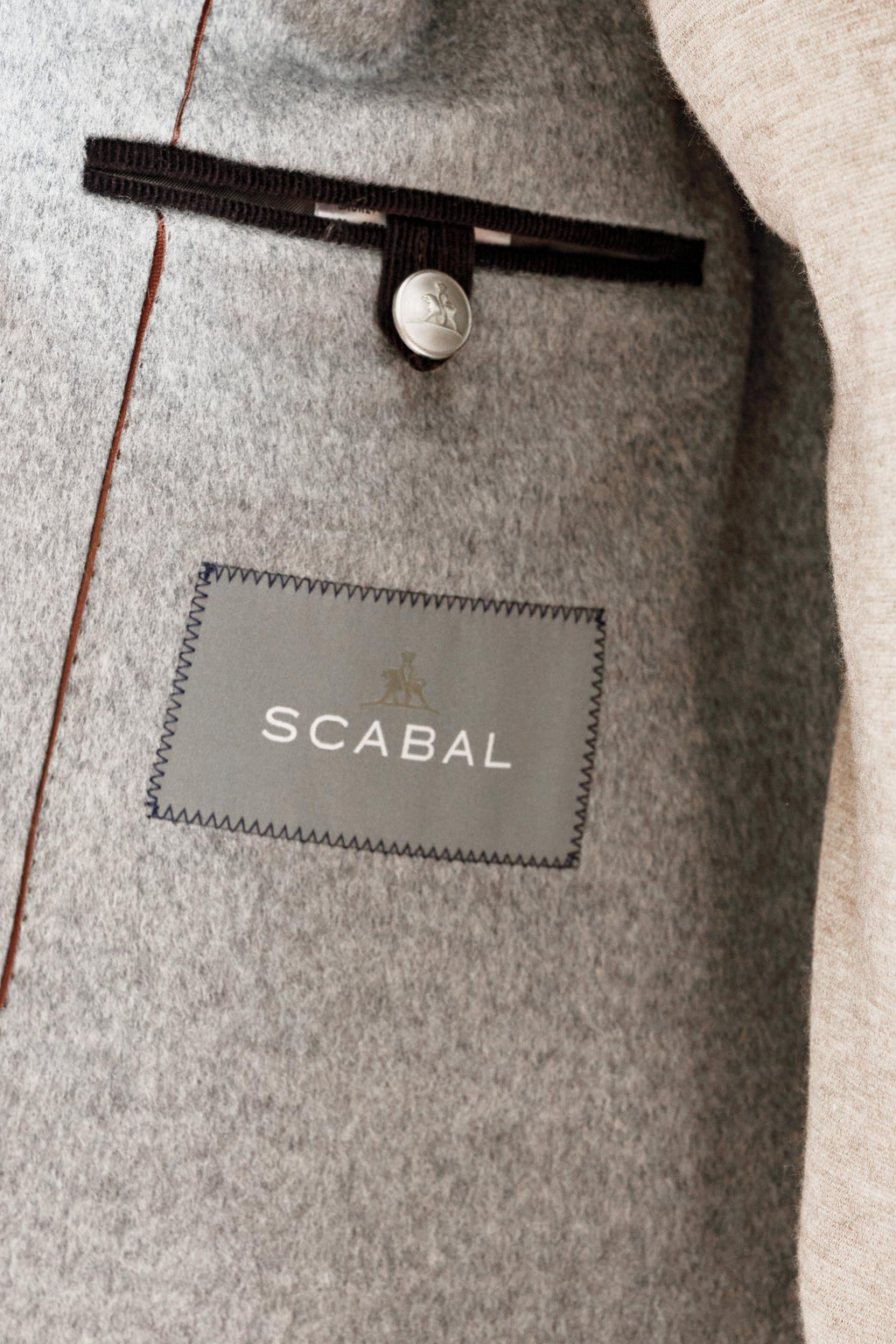 Grey 100% Cashmere Nelson Peacoat Zeus — detail 7