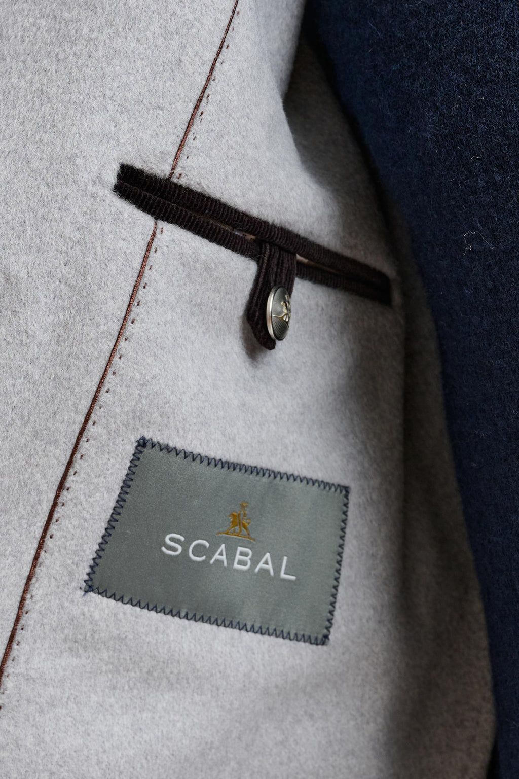 Light Grey Wool Nelson Peacoat Zeus — detail 5