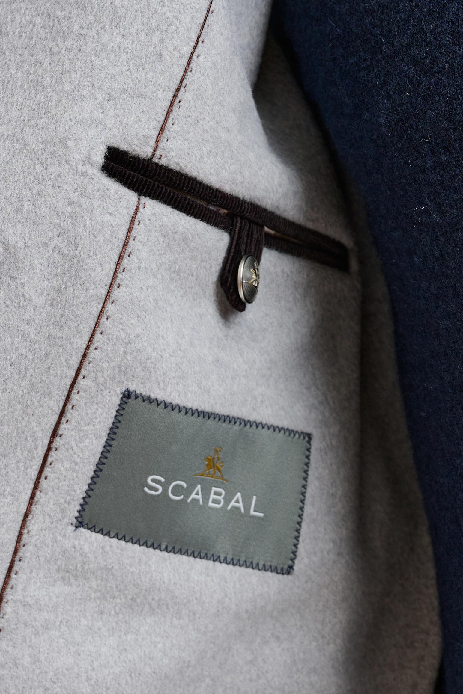 Light Grey Wool Nelson Peacoat Zeus — detail 5
