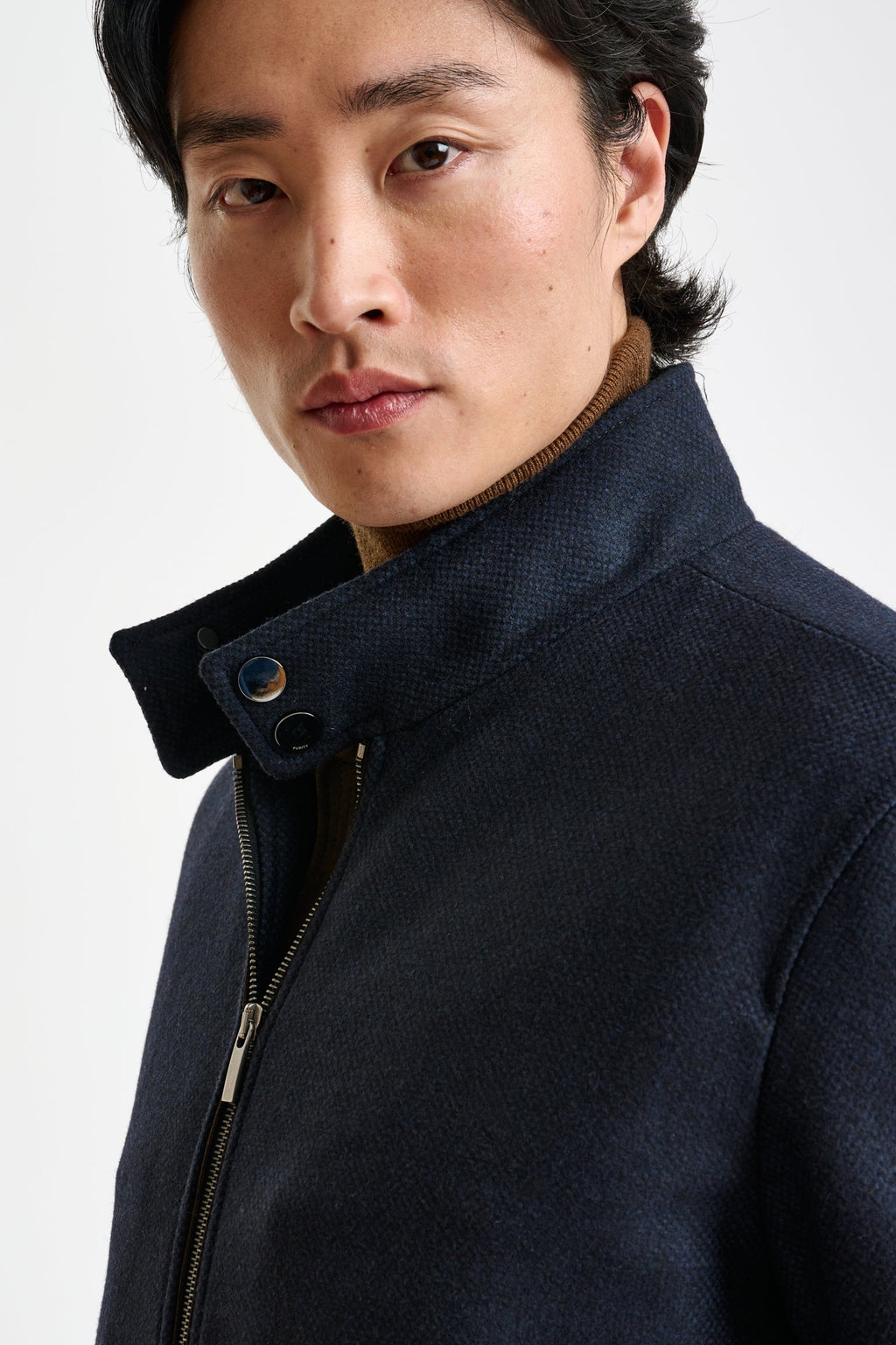Navy Wool Warwick Bomber Jacket Zeus — detail 4