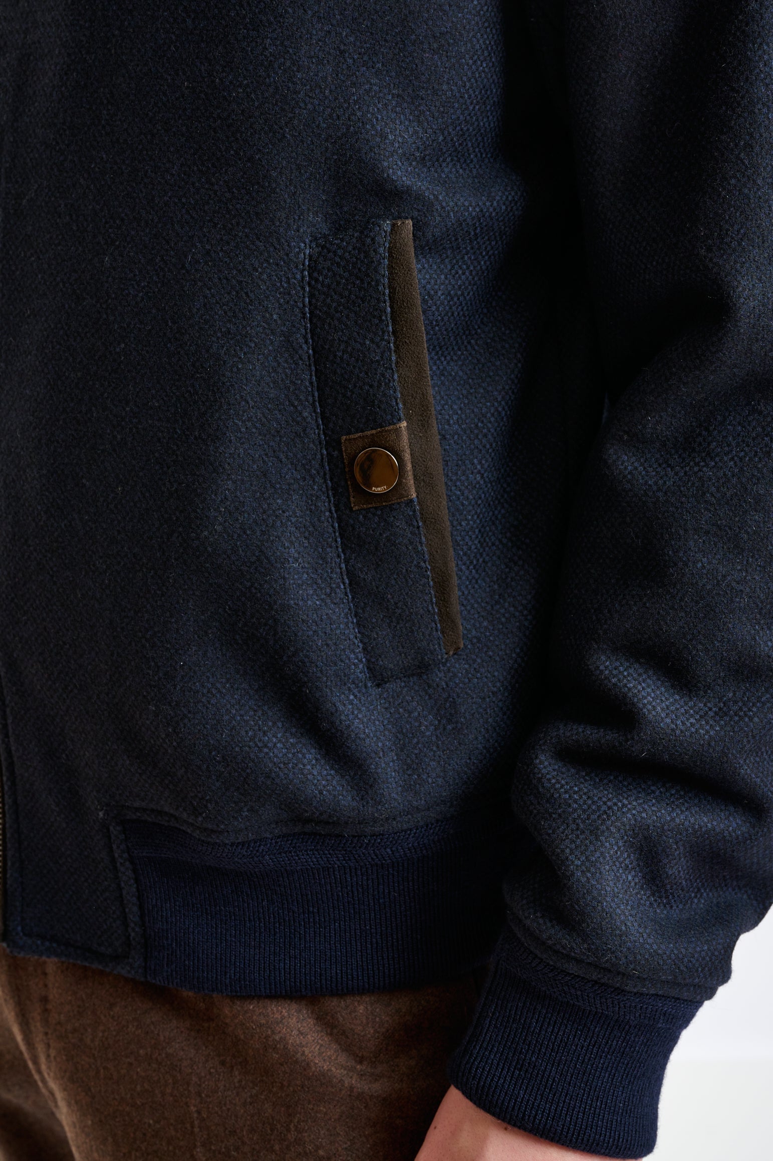 Navy Wool Warwick Bomber Jacket Zeus — detail 3