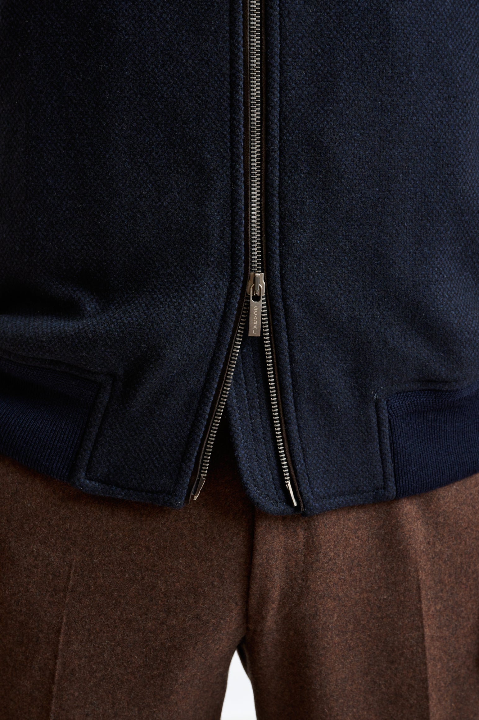 Navy Wool Warwick Bomber Jacket Zeus — detail 5