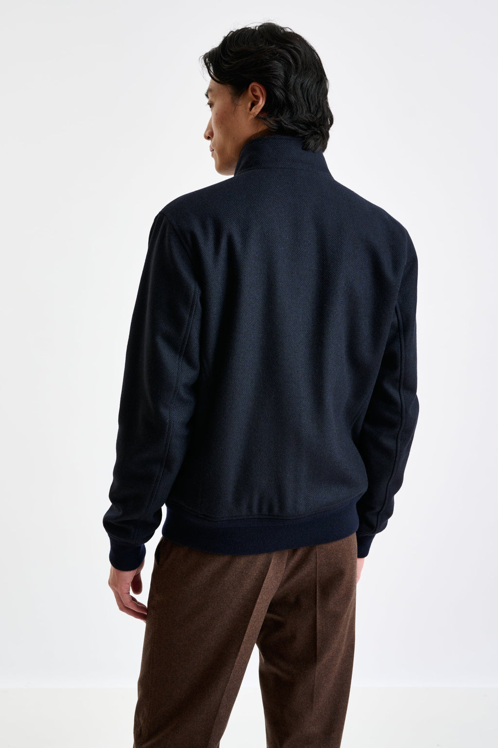 Navy Wool Warwick Bomber Jacket Zeus — detail 2