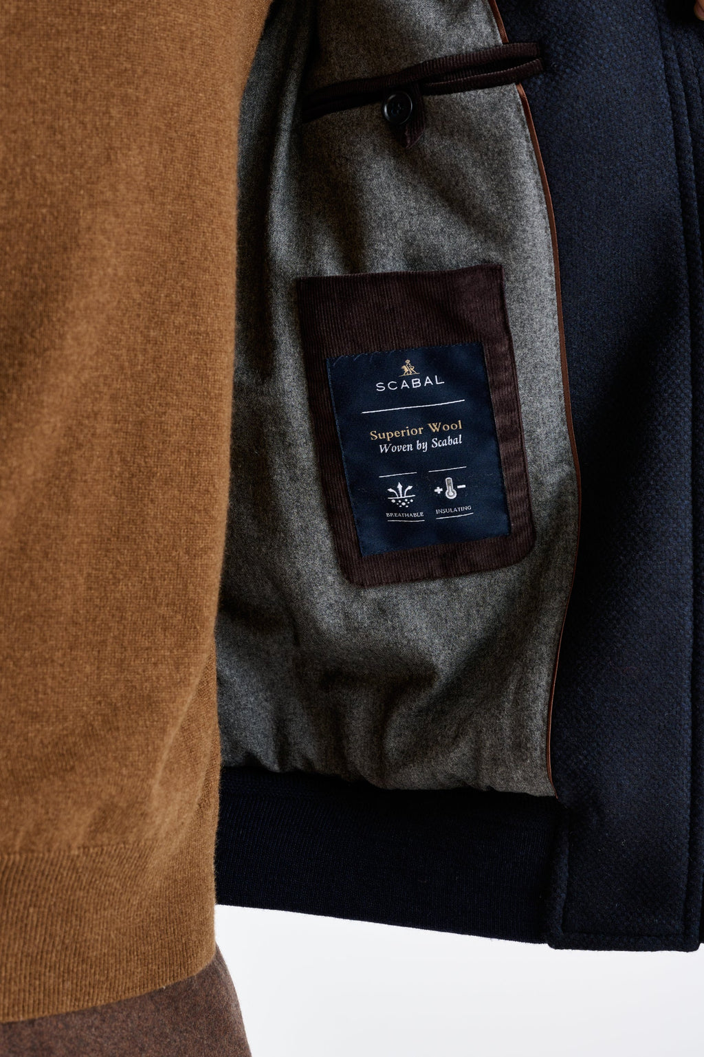 Navy Wool Warwick Bomber Jacket Zeus — detail 6