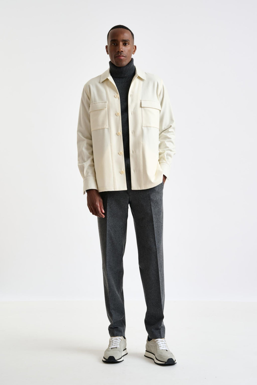Off-White Super 100's Wool Overshirt Flannel & Saxony — detail 2